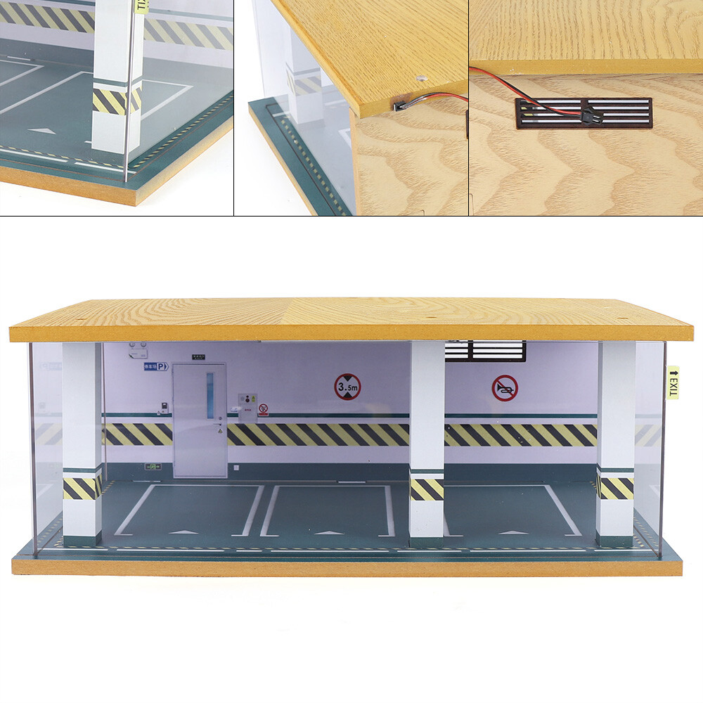 1/24 Scale Diecast Car Garage Display Case Simulation Car Garage Model Cover