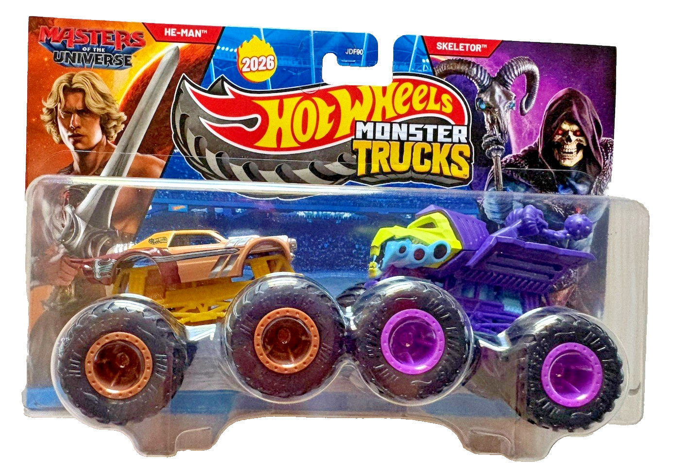 2026 Hotwheels Monster Trucks 2 Pack He-Man & Skeletor MOTU Series NEW