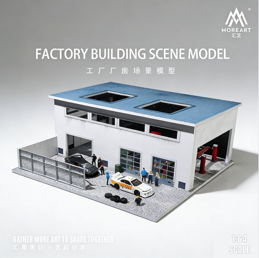 Diorama 1/64 Parking Lot Model LED Lighting Factory Garage Scene Model Toy US