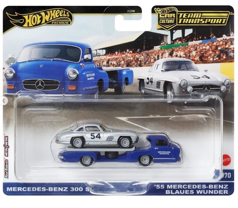 Hot Wheels Mercedes Benz 300 SL & 55 Blaues Wunder FLF56-957C 1/64