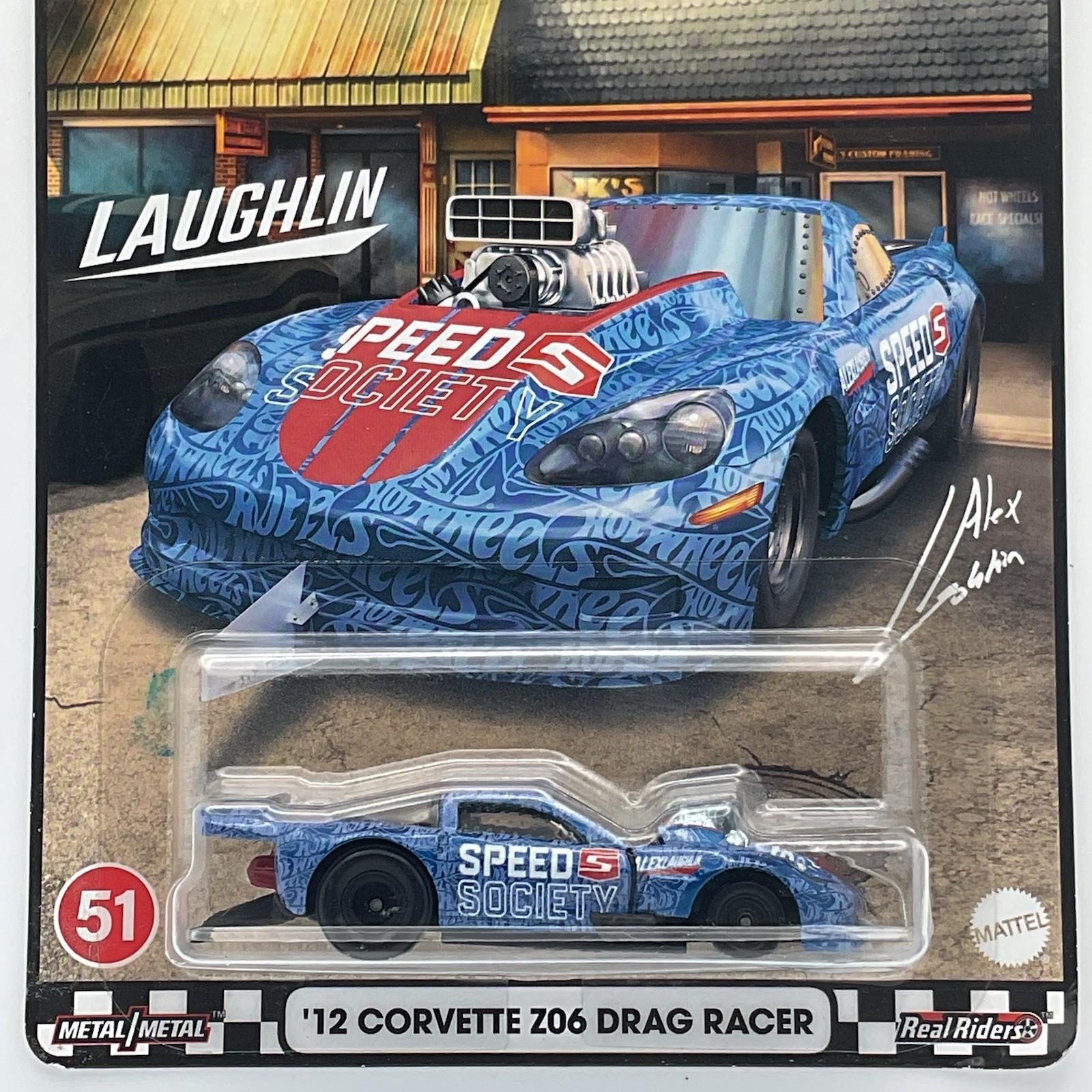 Hot Wheels Premium Boulevard ’12 Corvette Z06 Drag Racer Alex Laughlin Protector