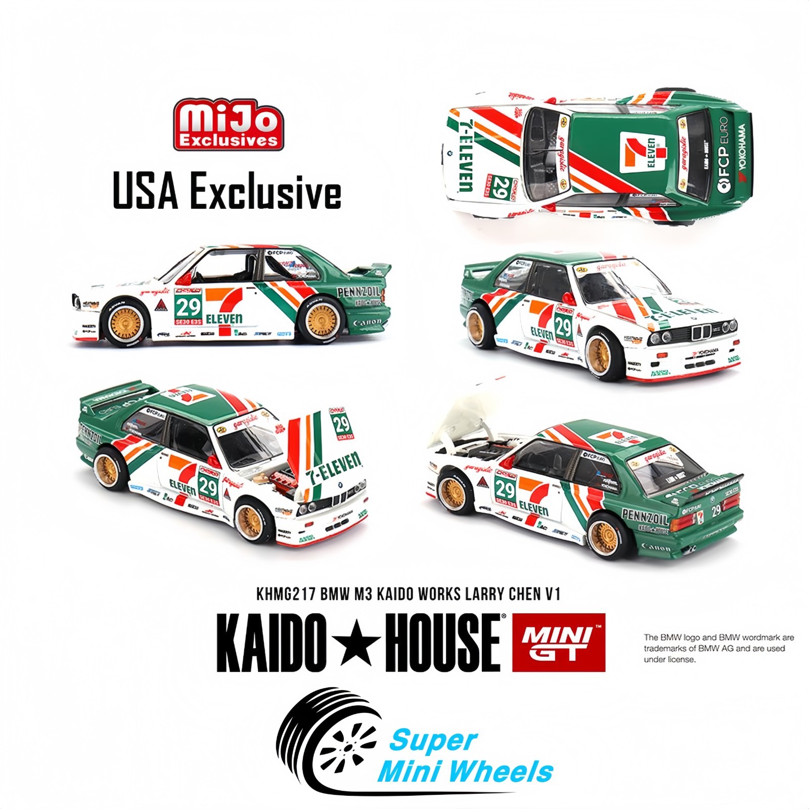 Kaido House x Mini GT 1:64 BMW M3 Kaido Works Larry Chen V1 – USA Exclusive #217