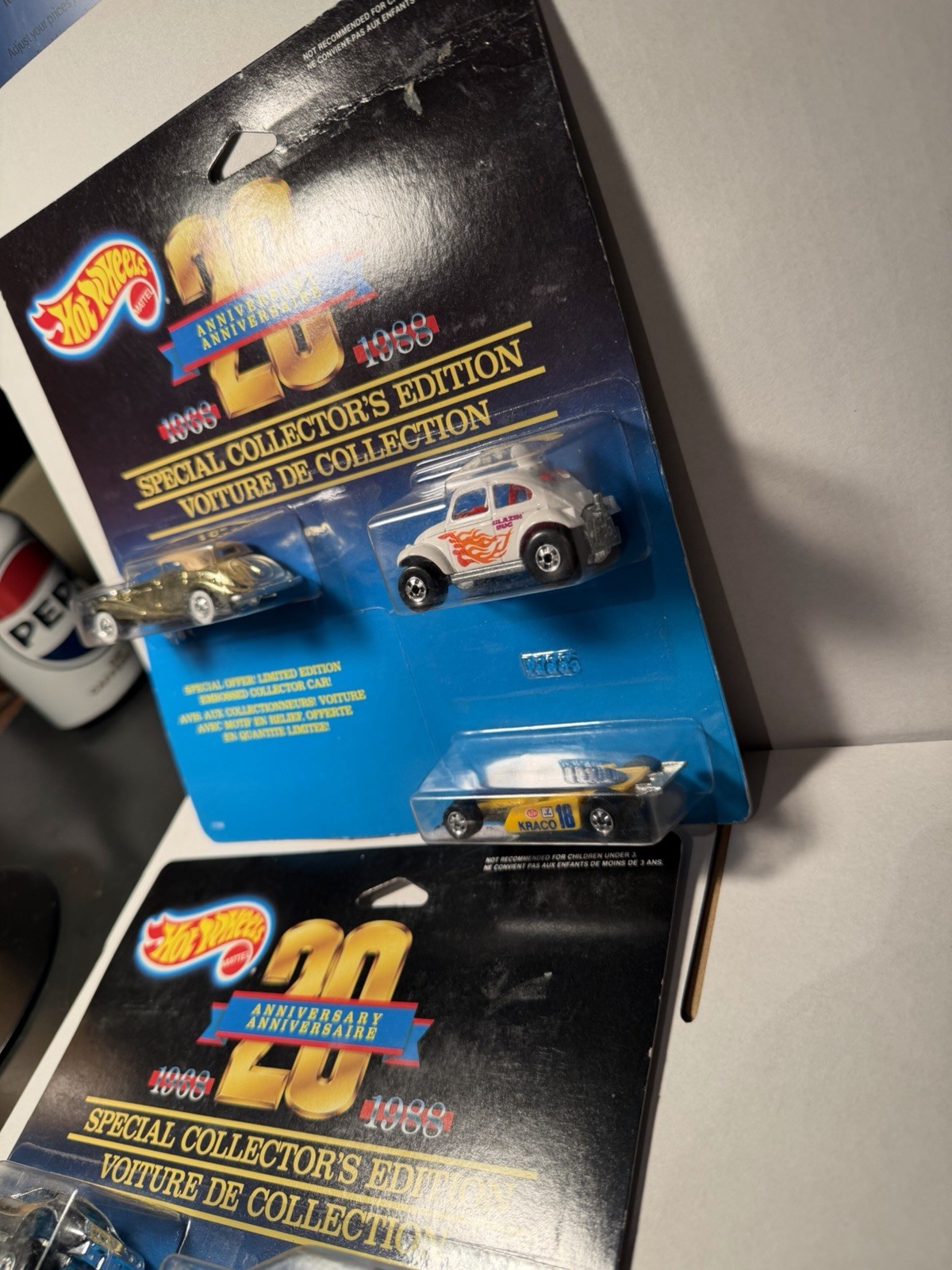 Hot Wheels 1988 20th anniversary LOT of 2 three car sets please see photos
