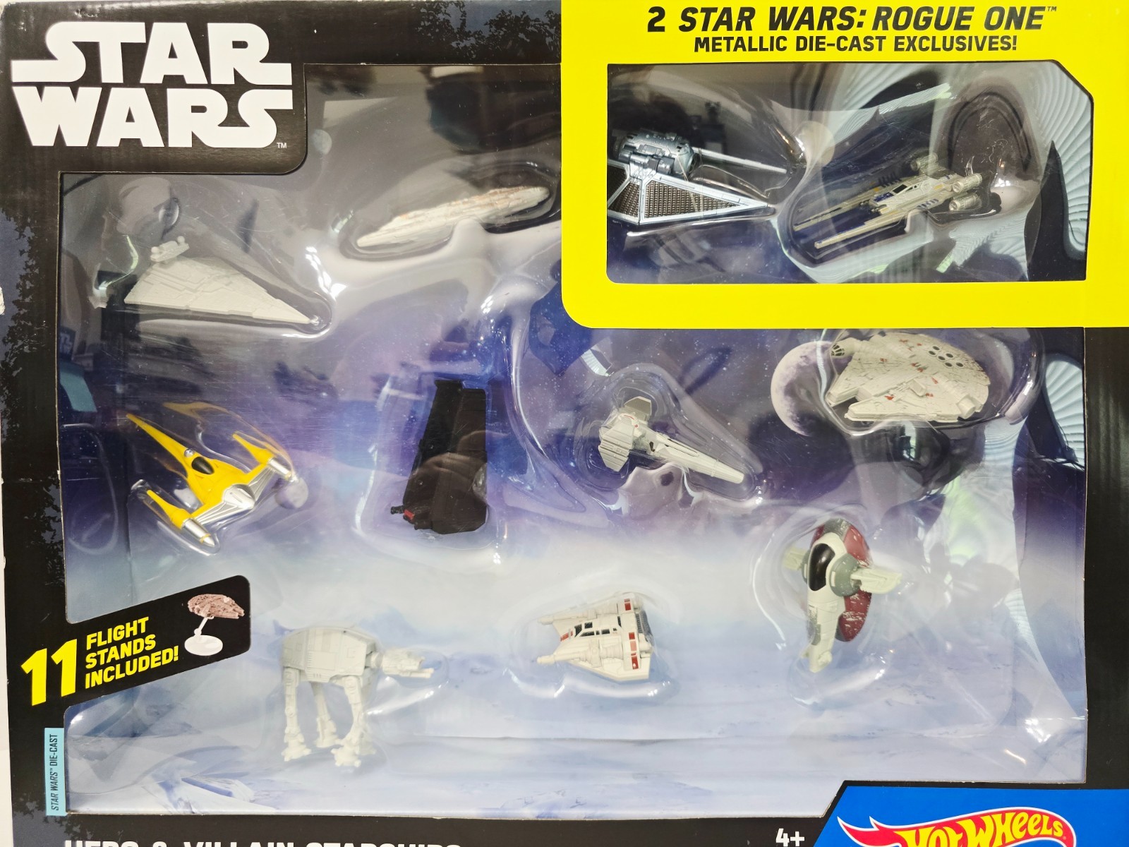 Hot Wheels Star Wars Hero and Villain Starships 11 pack with 2 exclusive ships