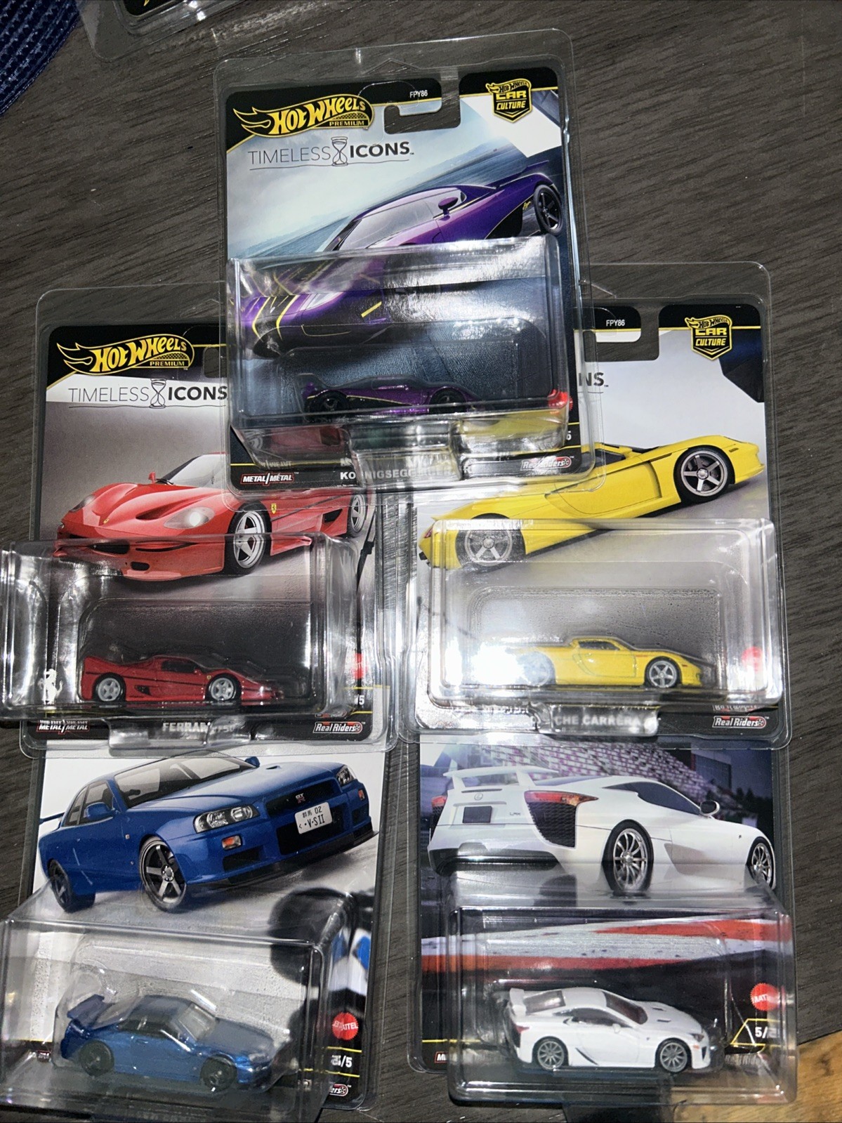 Hot Wheels Premium Car Culture Timeless Icons Set Of 5 In Protectors