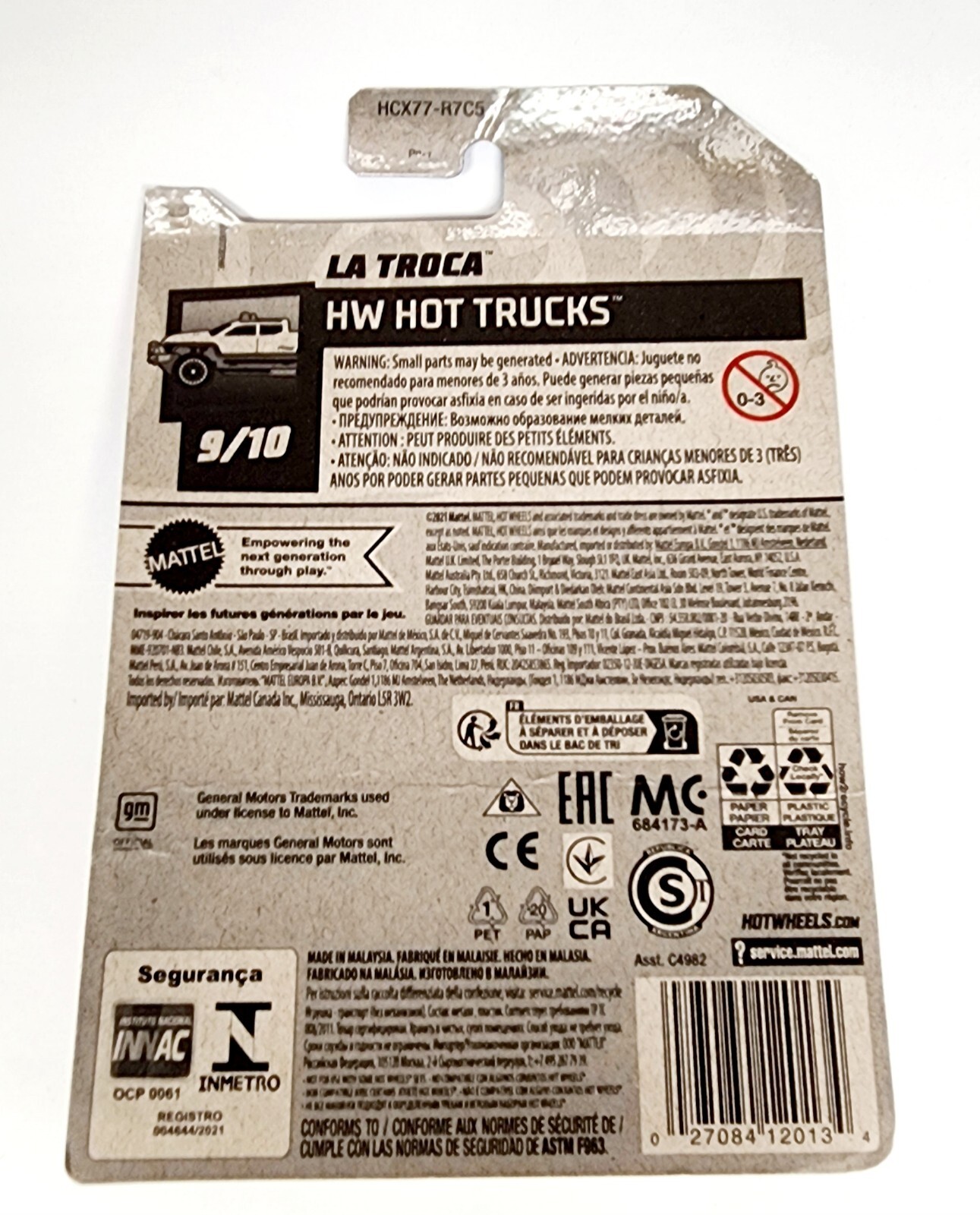 HOT WHEELS VHTF 2022 HOT TRUCKS SERIES LA TROCA SHORT CARD