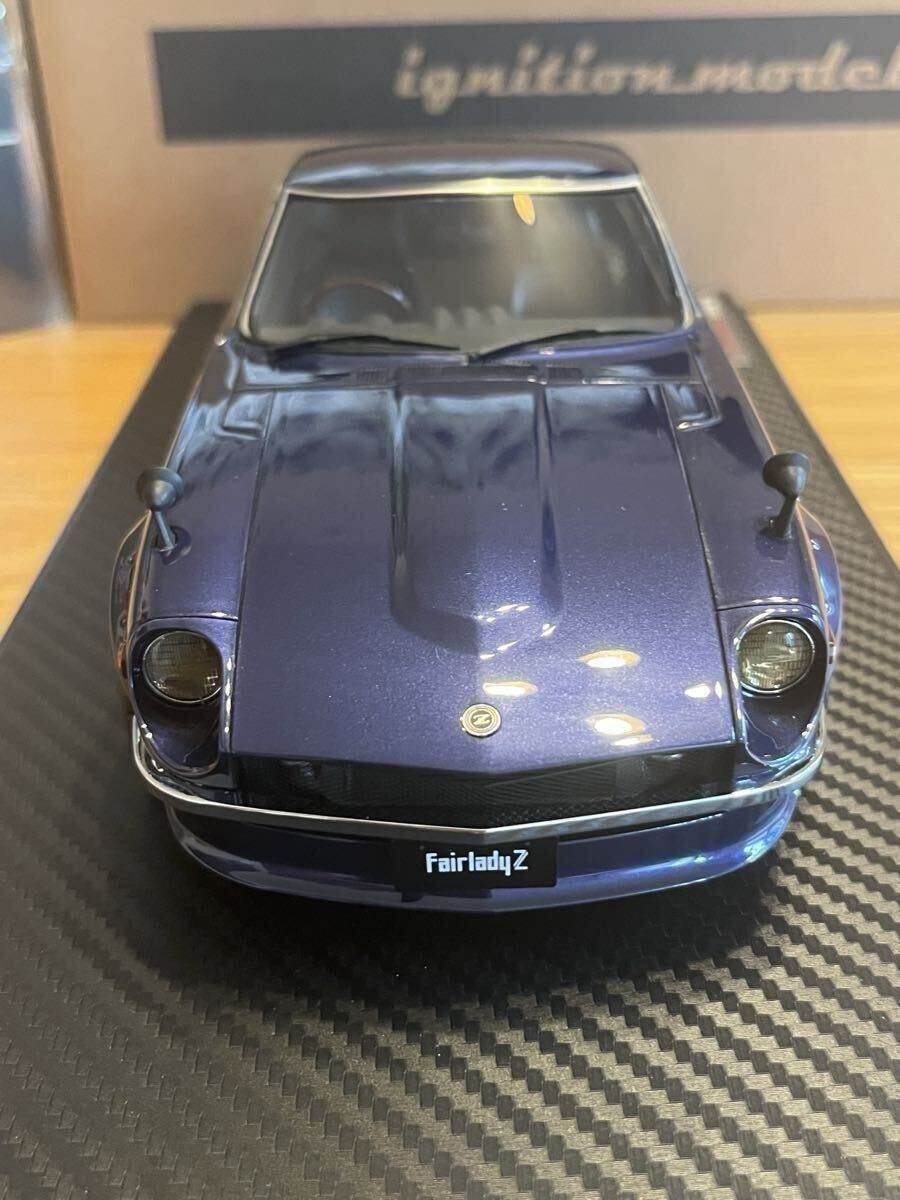 Yes Ignition Model 1/18 Nissan Fairlady Z S30 Blue Ig0179 With Clear Case /Devil