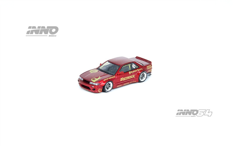 INNO 1:64 NISSAN SILVIA S13 (V2) PANDEM / ROCKET BUNNY Red Metalic Model Car