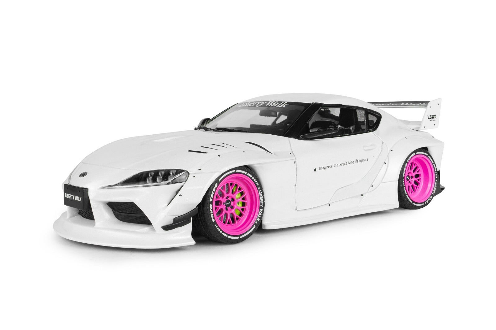 SOLIDO S1815502 TOYOTA GR SUPRA LIBERTY WALK BODY KIT WHITE PINK 2025 1/18