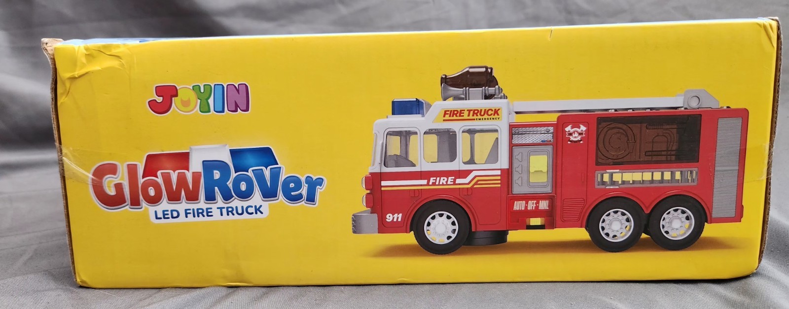 NEW GLOW ROVER LED FIRE TRUCK Toy Light Up Kids 3+ Years old JOYIN In Box
