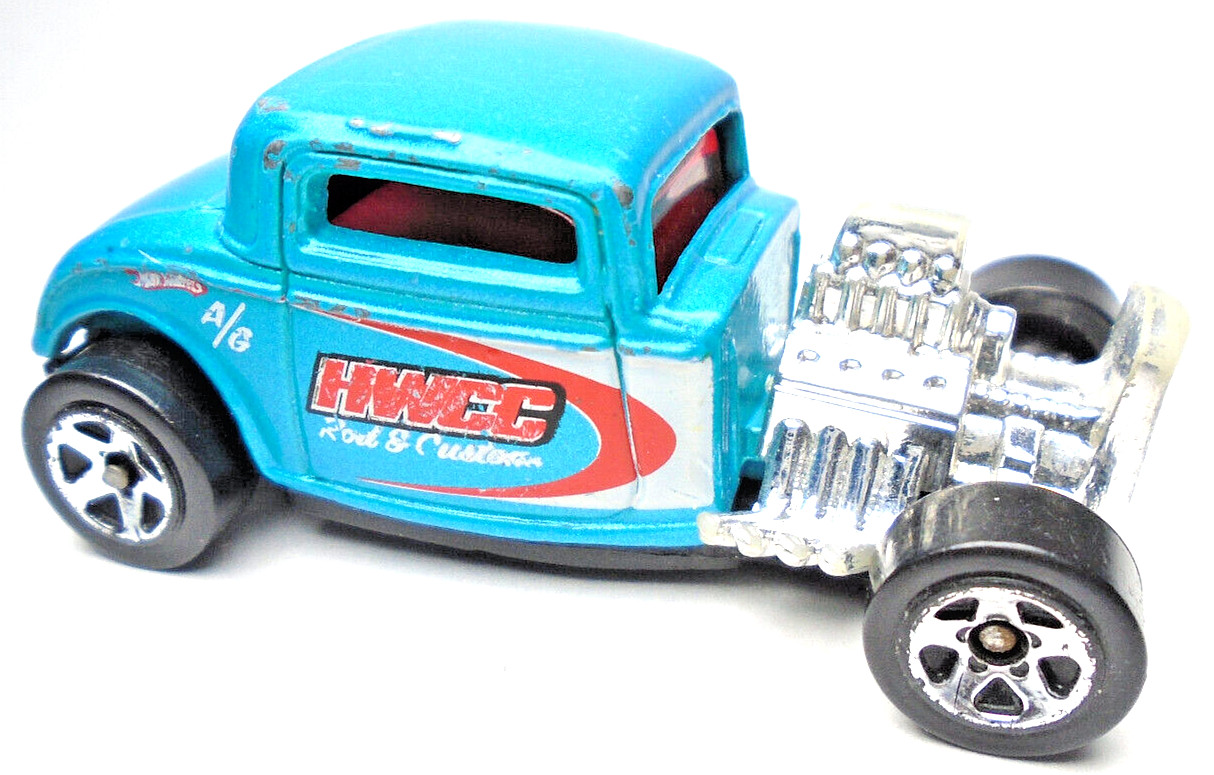 2010 HOT WHEELS ’32 FORD HWCC ROD & CUSTOM BLUE 1:64 DIECAST 2 1/4″ HOT ROD CAR