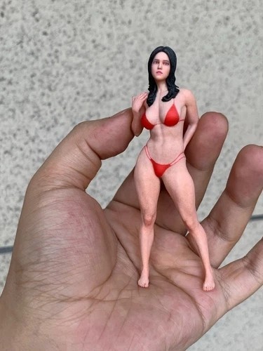 Miniature Figure Scene Props 1/18 Bikini Muscle Anime Girl Diorama Resin Sculpt