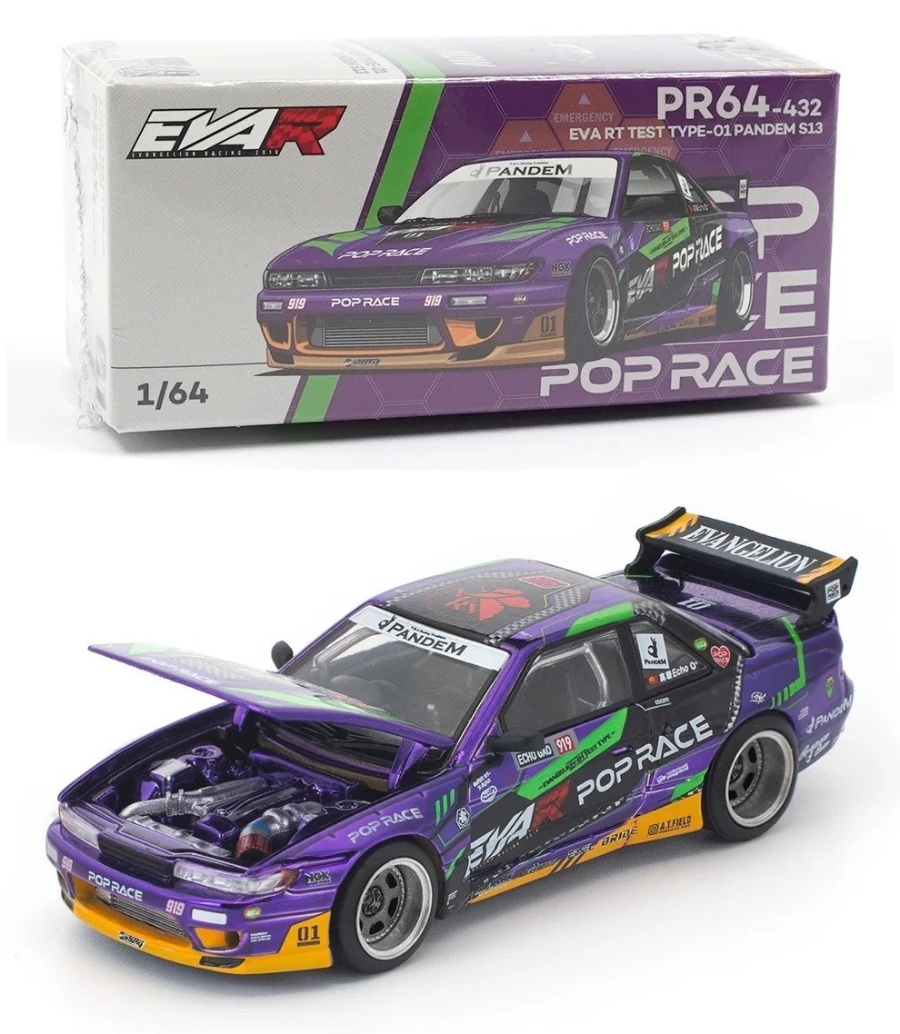 Pop Race EVA RT Test Type-01 Pandem Nissan Silvia S13 1:64 PR640432