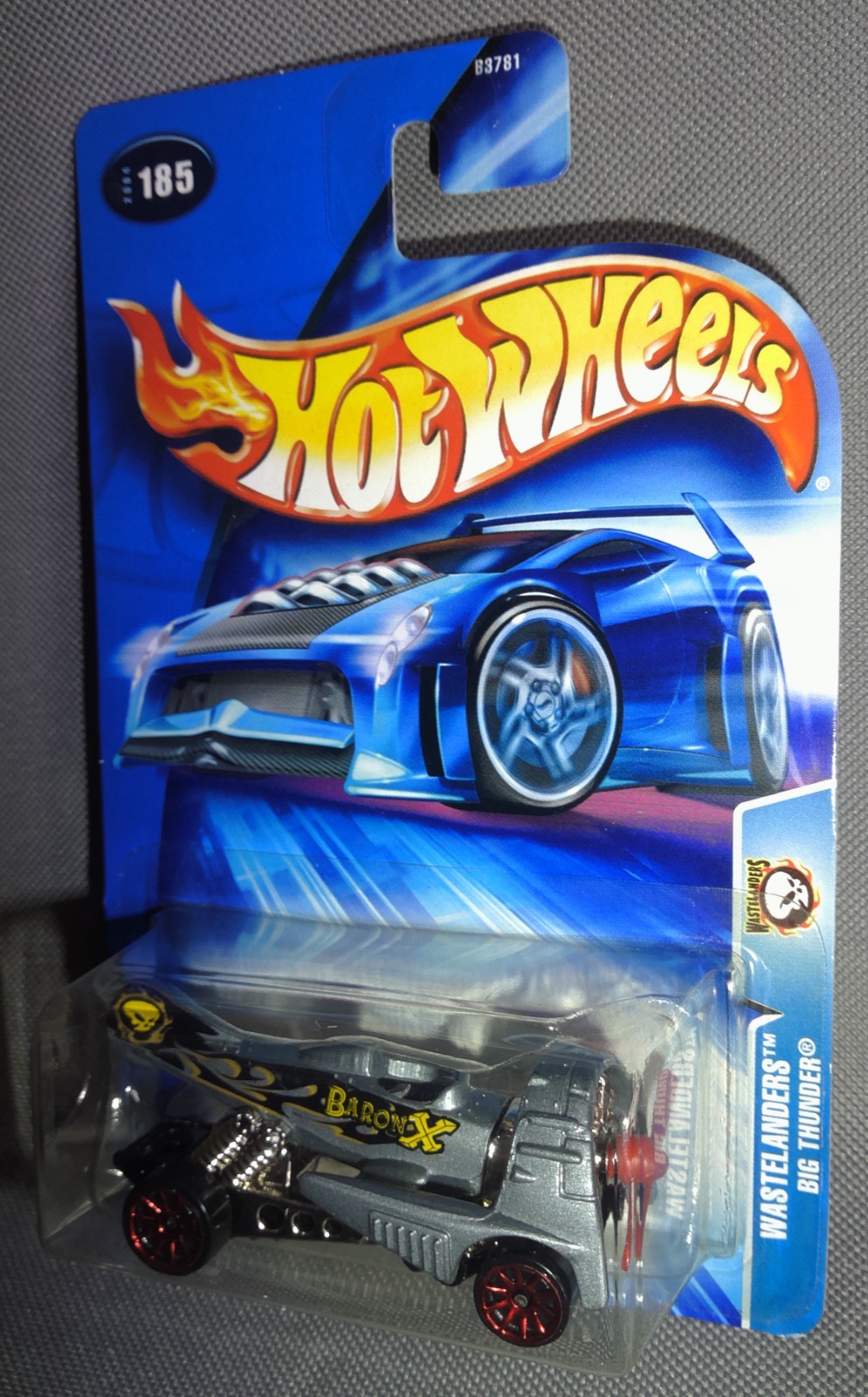 Hot Wheels 2004 #185 Wastelanders Big Thunder Baron X Gray Black Red 10SPs B3781