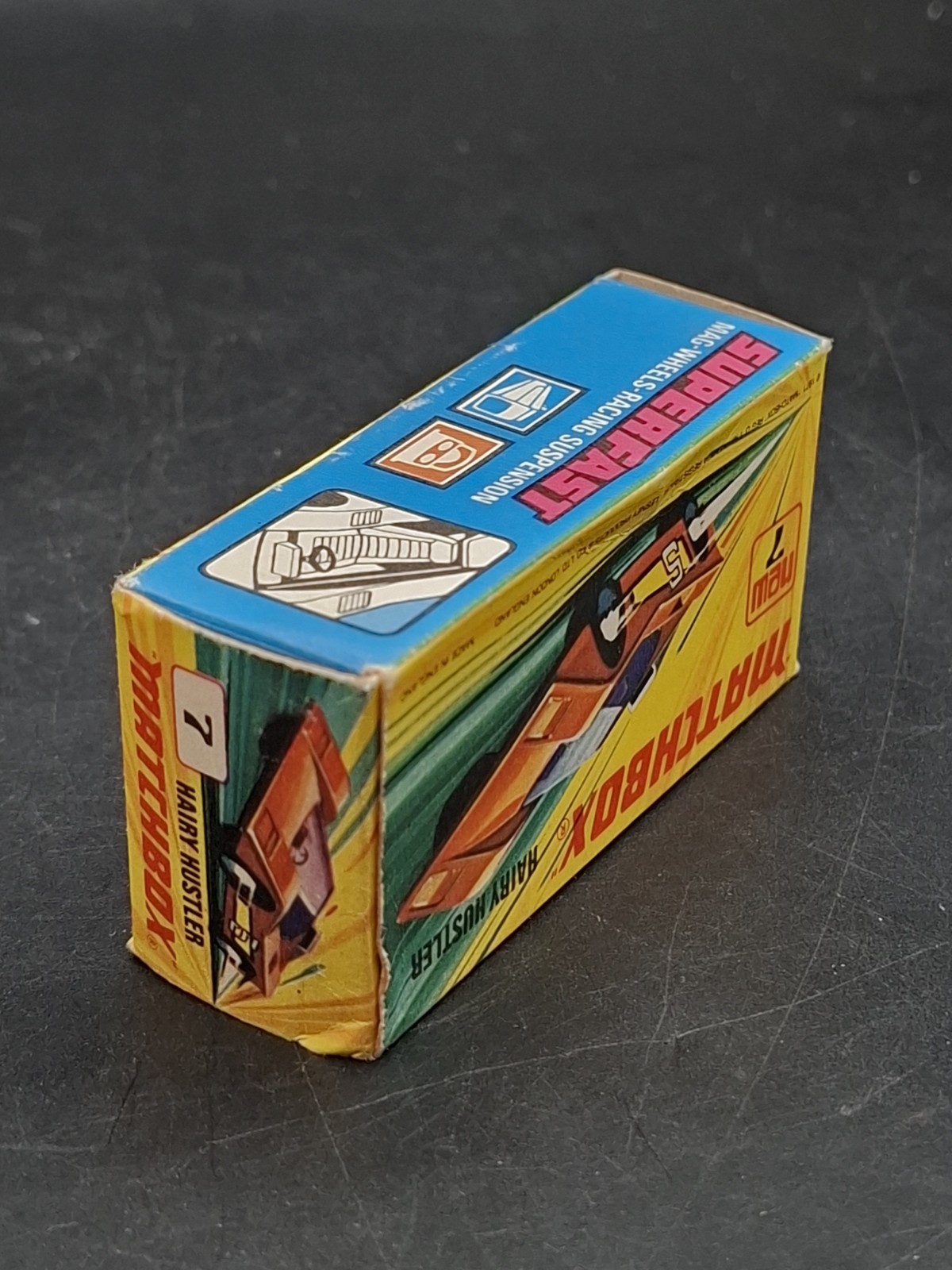 Vintage 1971 Matchbox Superfast Lesney No. 7 Harry Hustler With Original Box
