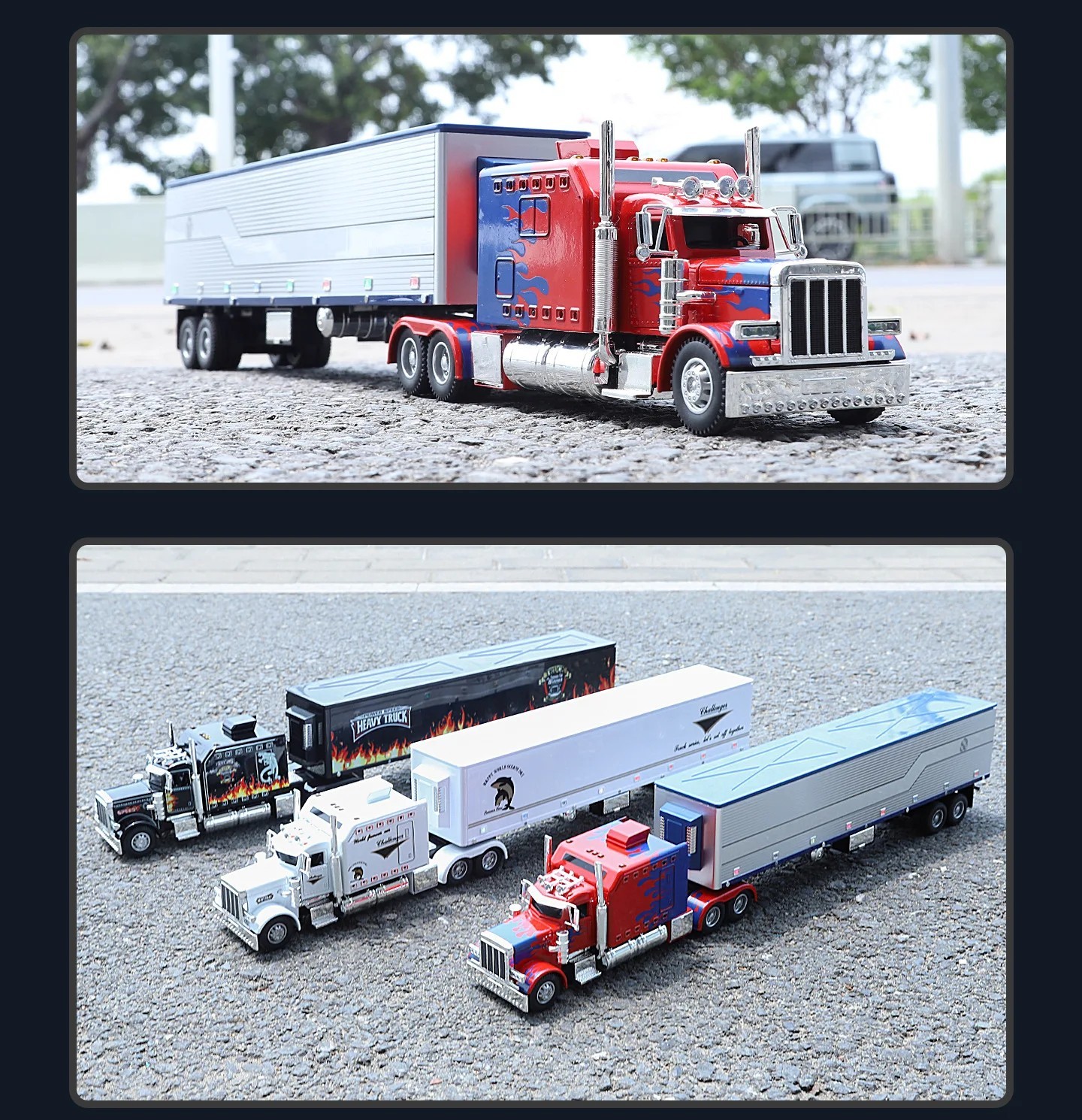 1:24 Diecast Vehicle for Peterbilt Heavy Truck 389 Model Truck Toy Sound Light