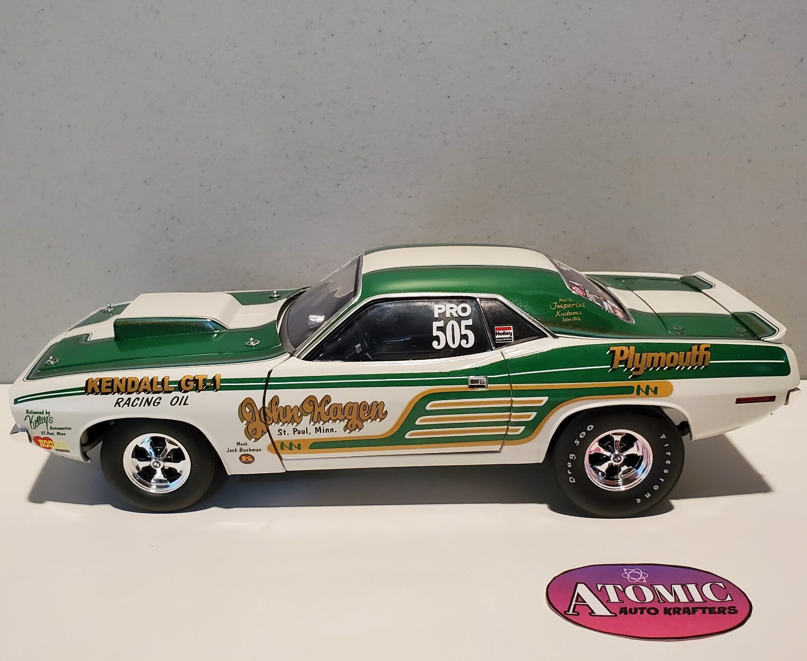 1:18 JOHN HAGEN 1968 SS/B & 1970 PRO STOCK CUDA 2 car set, Free Shipping
