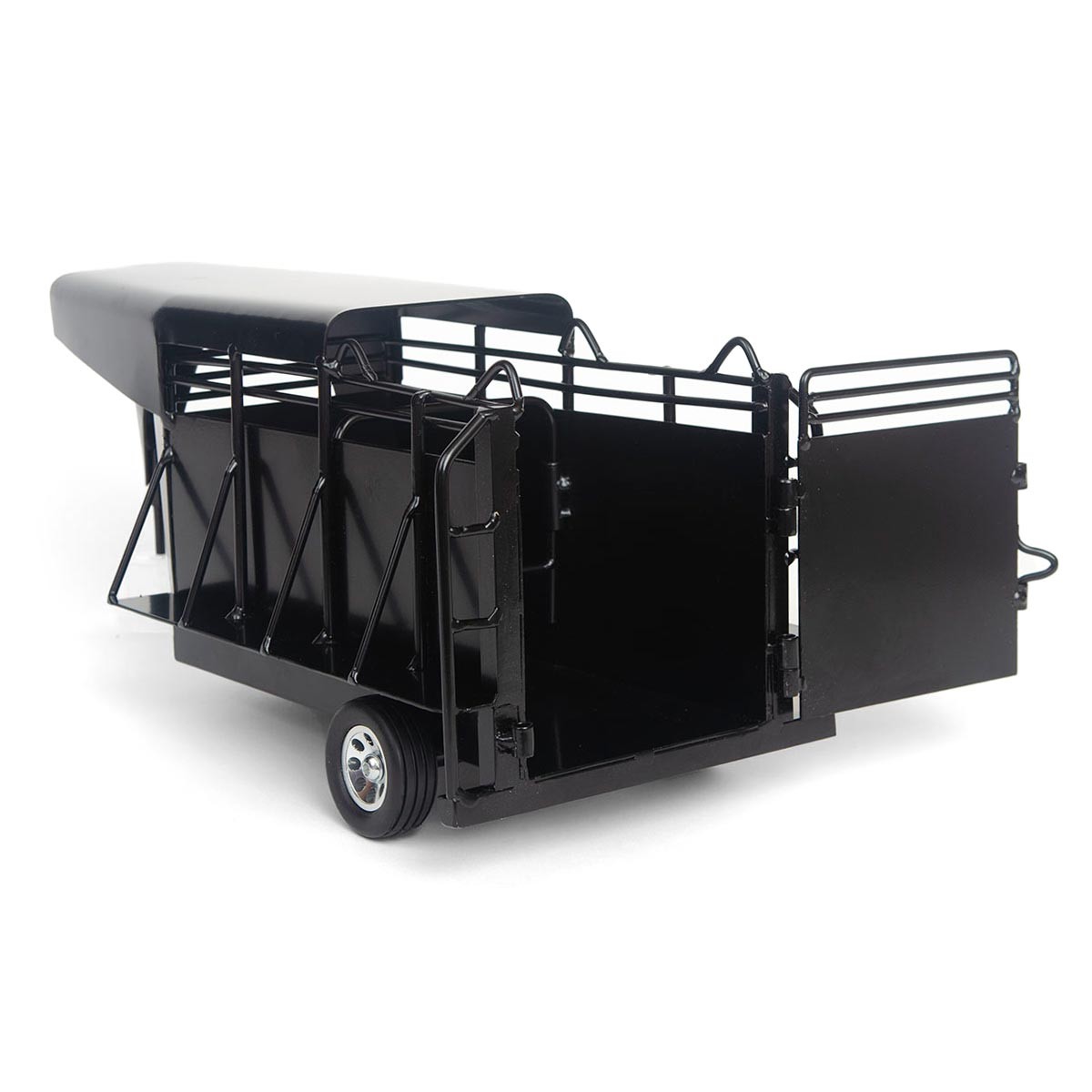 1/16 Little Buster Toys Black Gooseneck Half Top Trailer, 200848