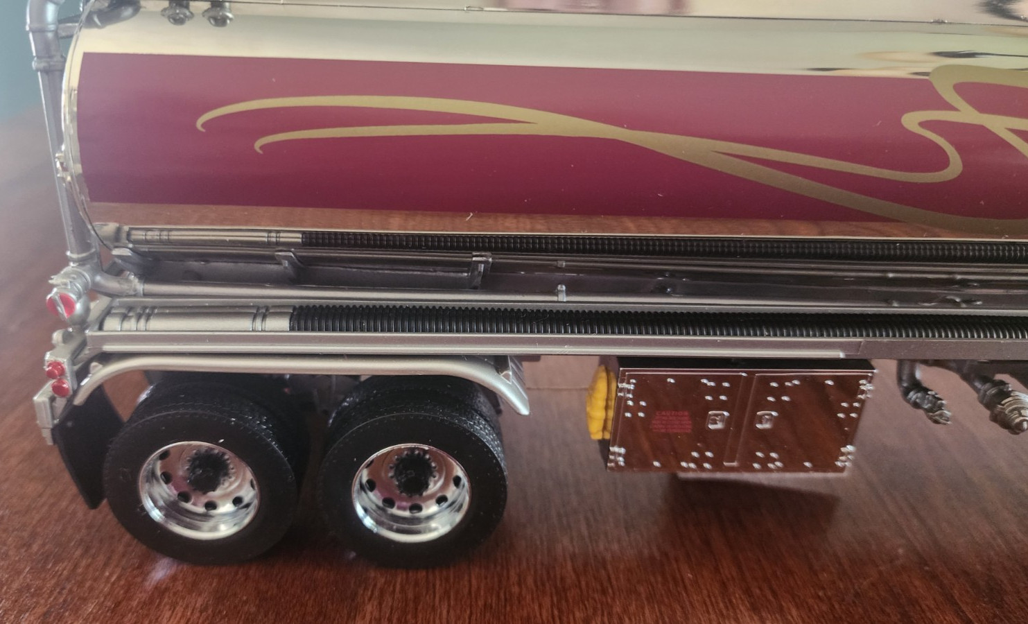 Franklin Mint Mack Diecast Tanker Trailer Silver Burgundy