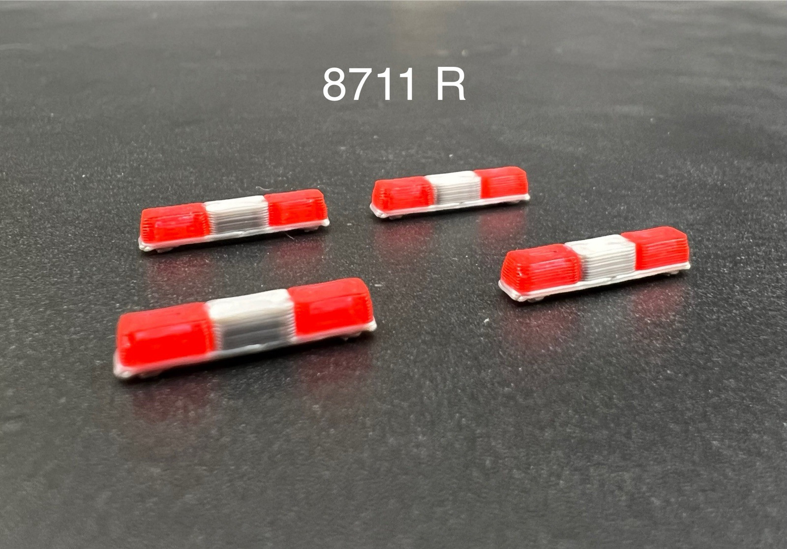 4 Pack 1/87 HO Red Twinsonic Lightbar Police Sheriff Fire Engine Truck Ambulance