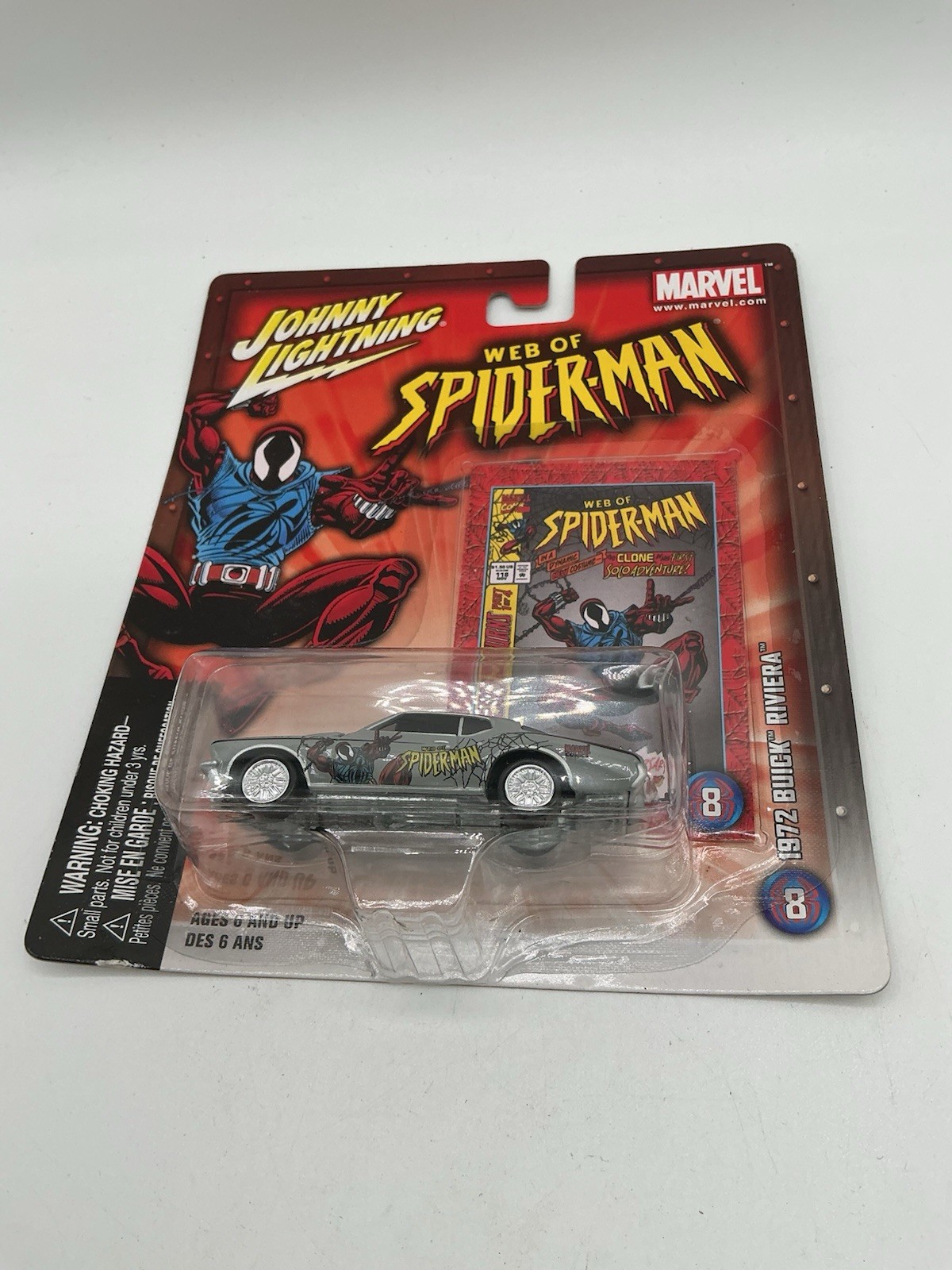 Johnny Lightning 1972 Buick Riviera Spider-Man 1:64 car & Card- Z 50