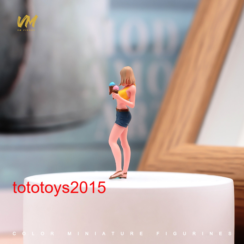 1/18 1/24 1/43 1/64 1/87 1/72 Summer Ice Cream Girl Scene Miniature Figure Doll