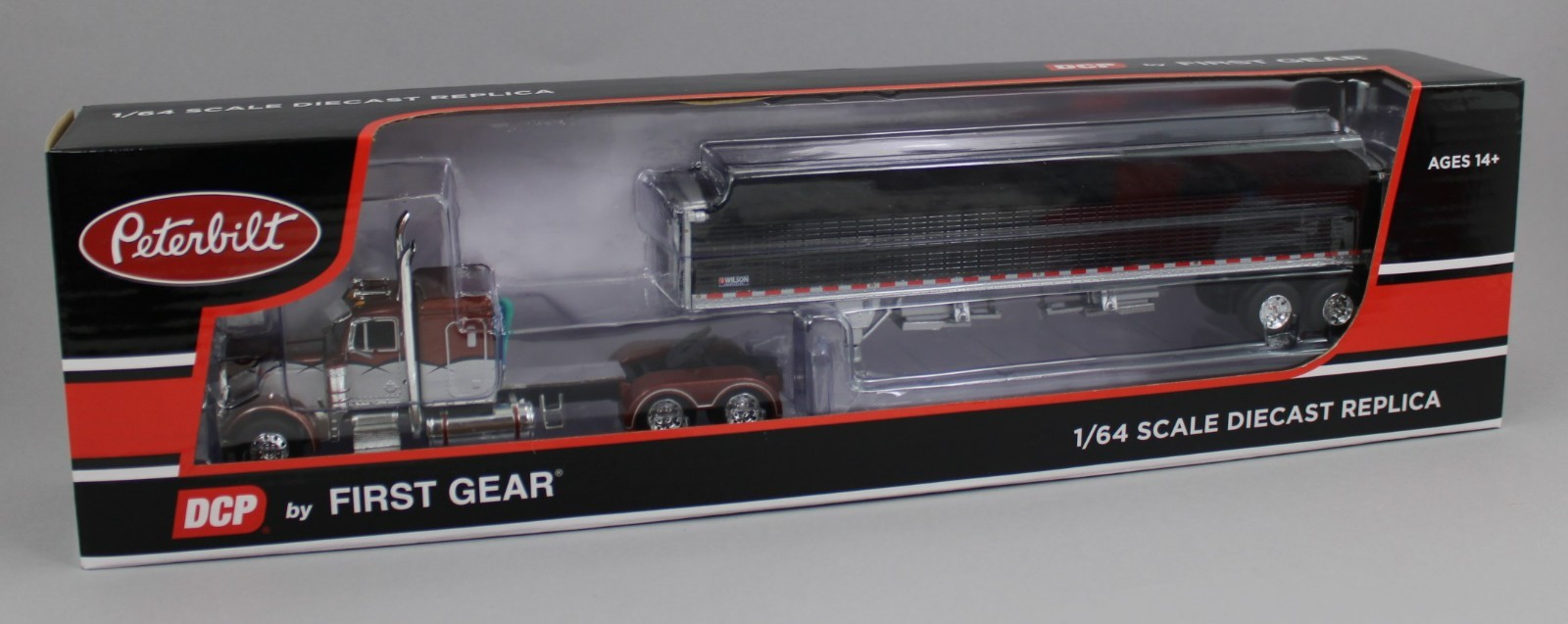 1:64 DCP *BRONZE & SILVER* Peterbilt 379 48″ Flattop & Wilson Grain Trailer NIB