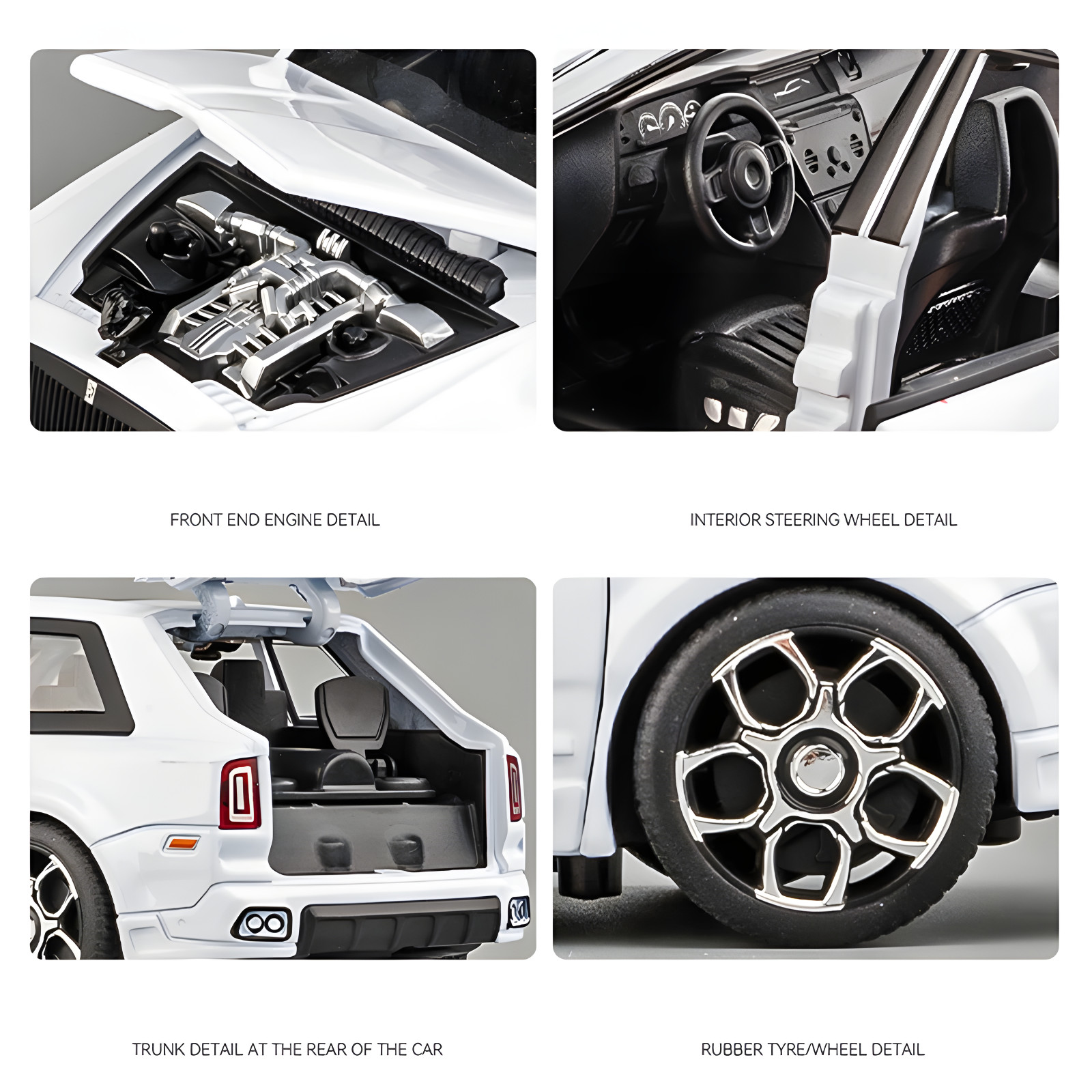 1:32 Rolls Royce Cullinan SUV Alloy Diecast Car Model w/ Sound & Light