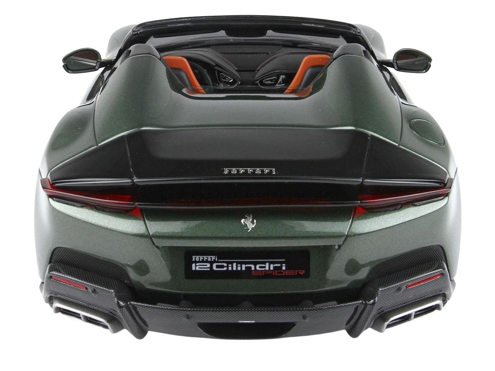 FERRARI 12CILINDRI SPIDER TUSCANY GREEN & DISPLAY CASE 1/18 CAR BY BBR P18251 E