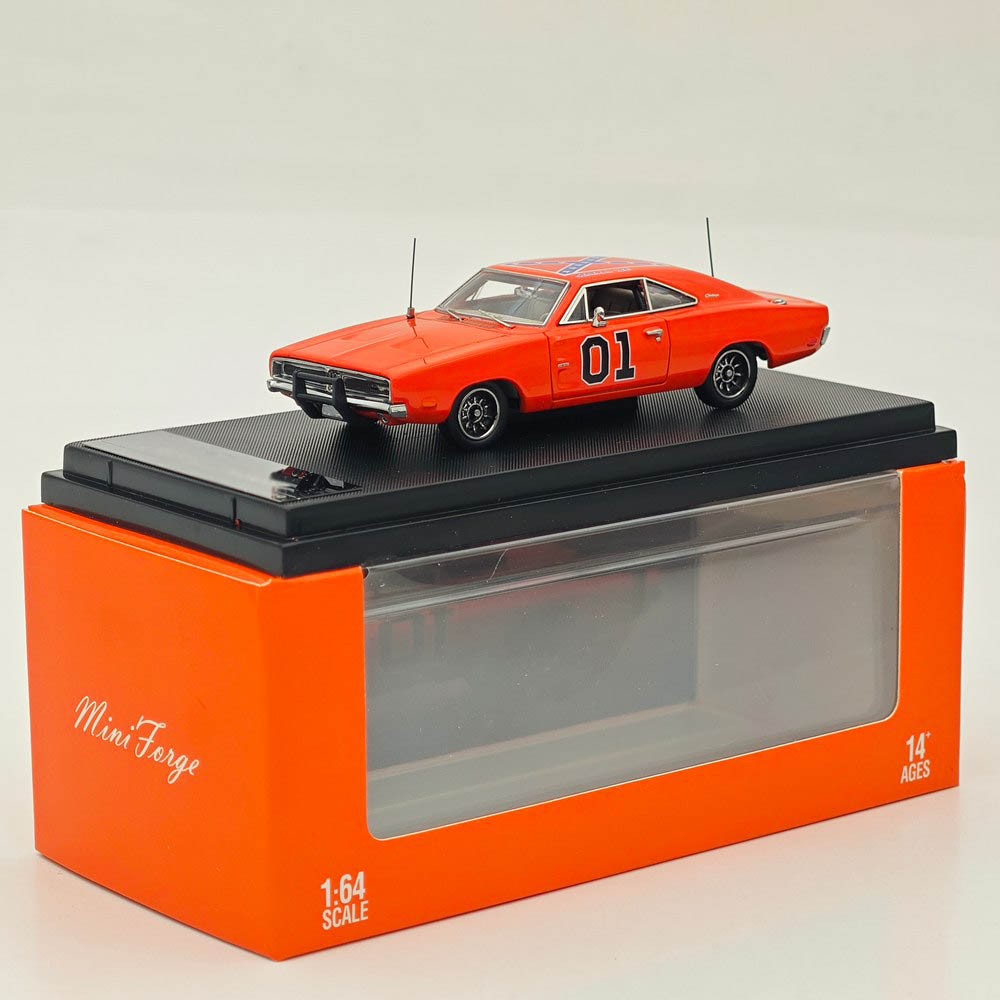 Pre-sale 1:64 Mini Forge 1969 Dodge Charger General Lee Red Diecast Metal Car