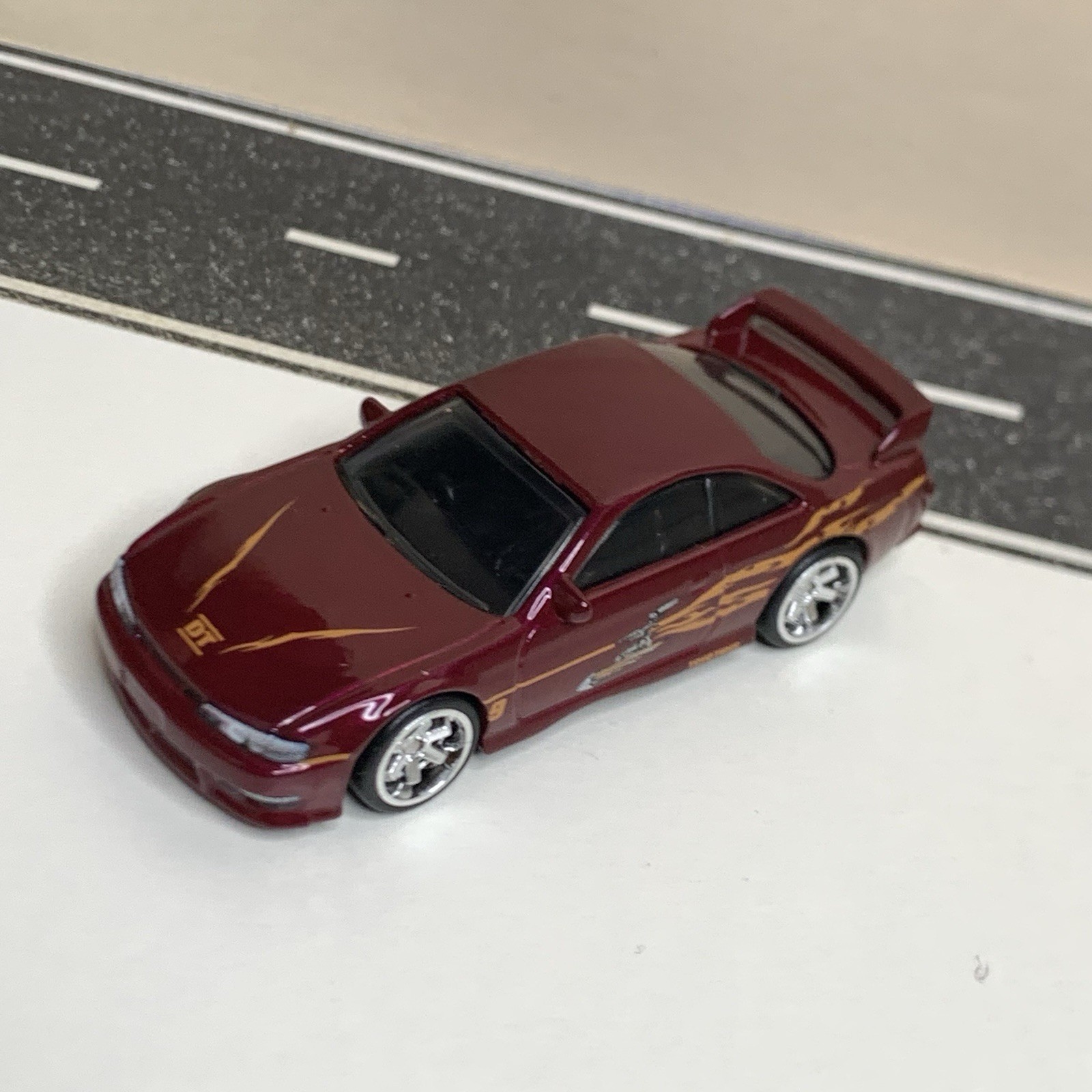 Hot Wheels Premium Fast & Furious 1997 Nissan 240SX S14 Dark Red w/6 Spoke NM