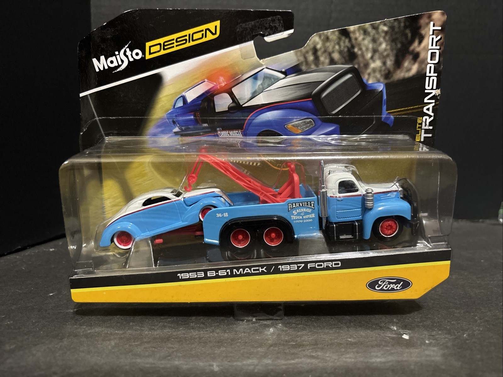 1953 B-61 Mack / 1937 Ford Maisto Design Elite Transport NEW SEALED 1:64 Diecast