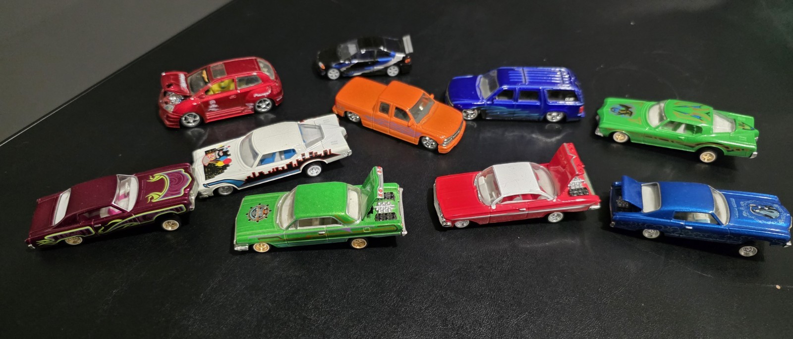 Lowrider Toy Cars. Moveable Wheels.Dub Trucks. Hot Wheels. Vintage 90s Cars lot!