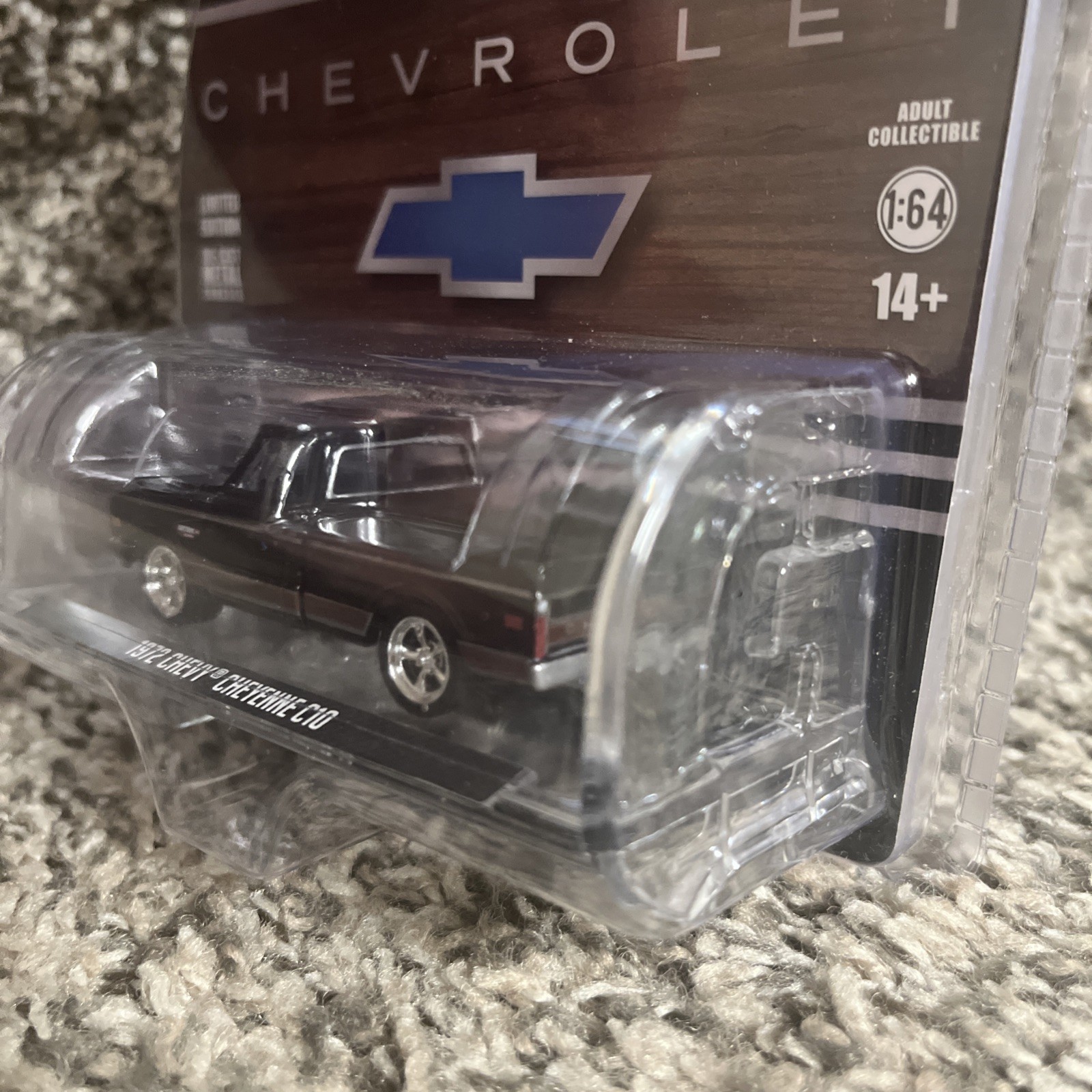 1:64 Greenlight 1972 Chevy Cheyenne C10 Short Bed Black Hobby Exclusive NEW!!