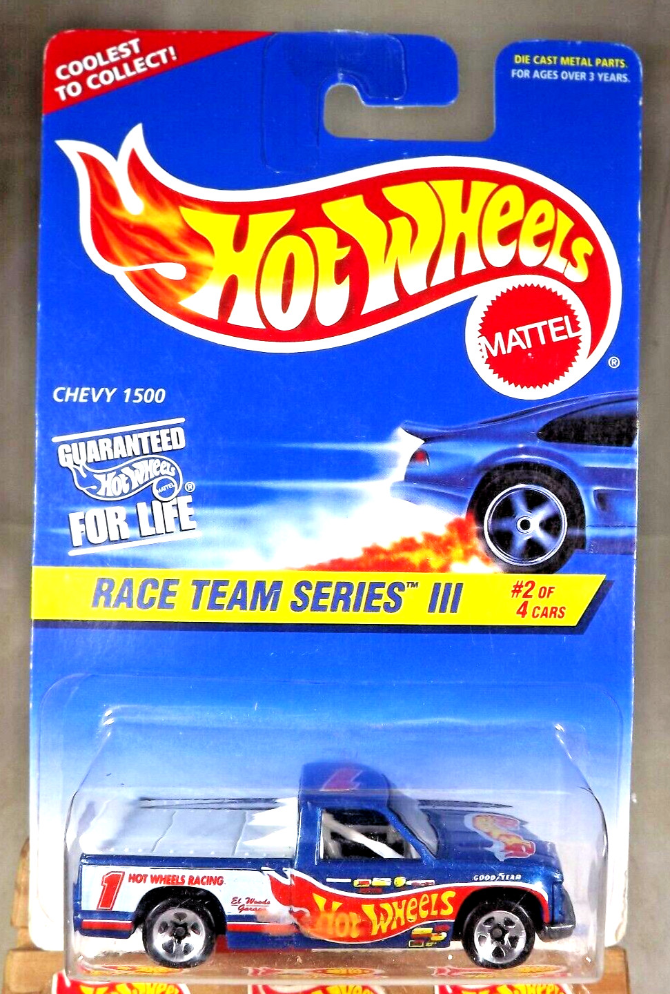 1997 Hot Wheels #534 Race Team Series lll 2/4 CHEVY 1500 Blue w/Chrome 5 Spokes