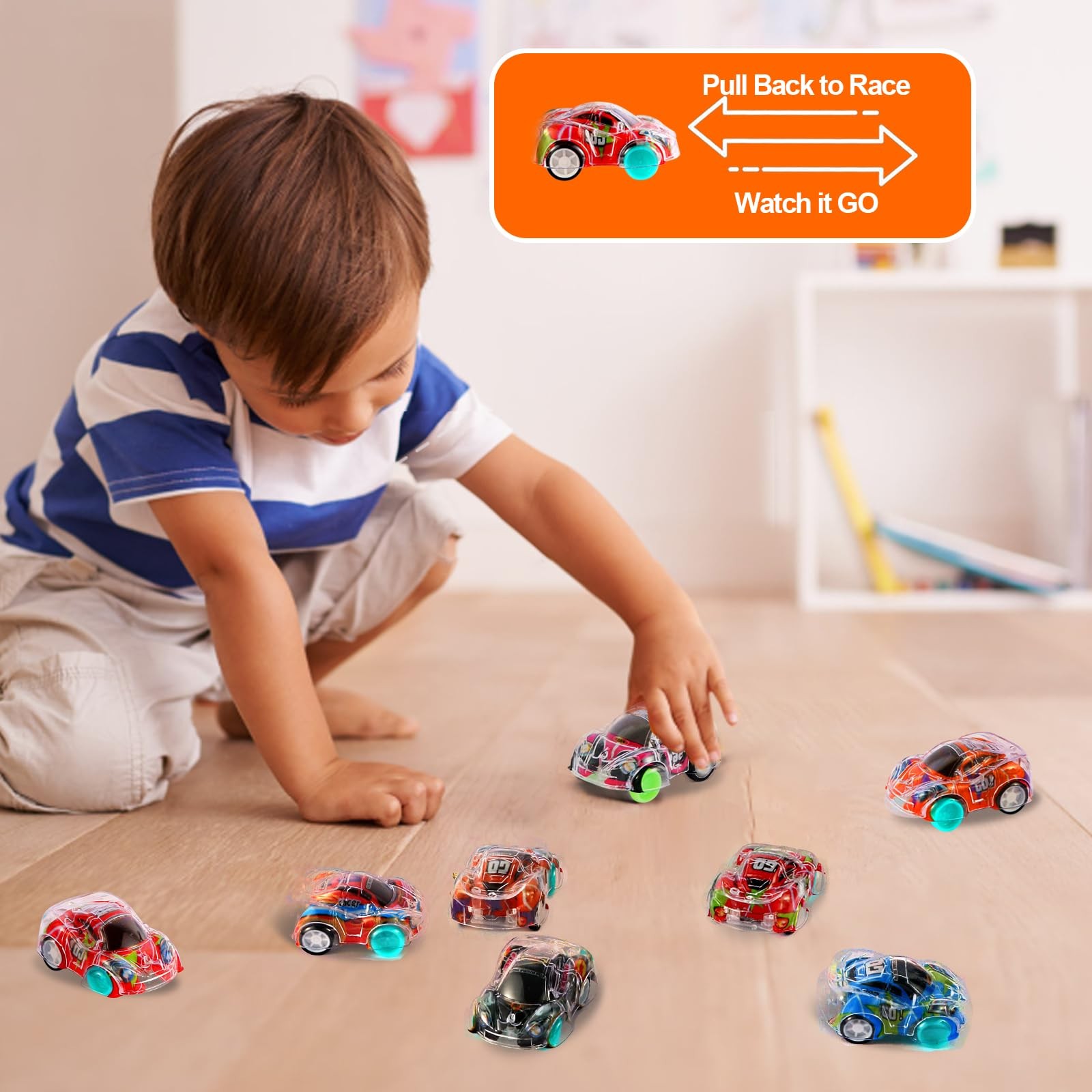 50 Pcs Mini Pull Back Cars, Mini Toy Cars Pull Back Race Cars for Kids Toddle…