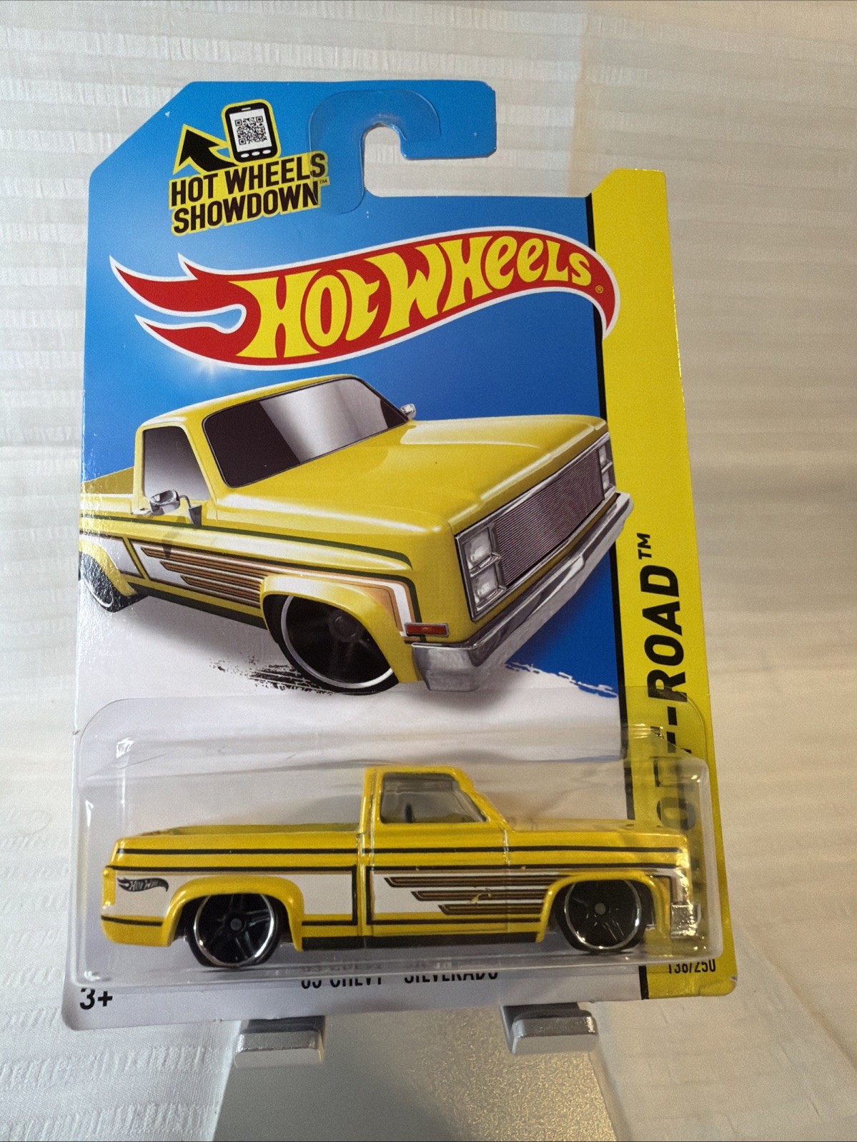 Hot Wheels 83 Chevy Silverado HW Off Road Yellow 2013 New Protector