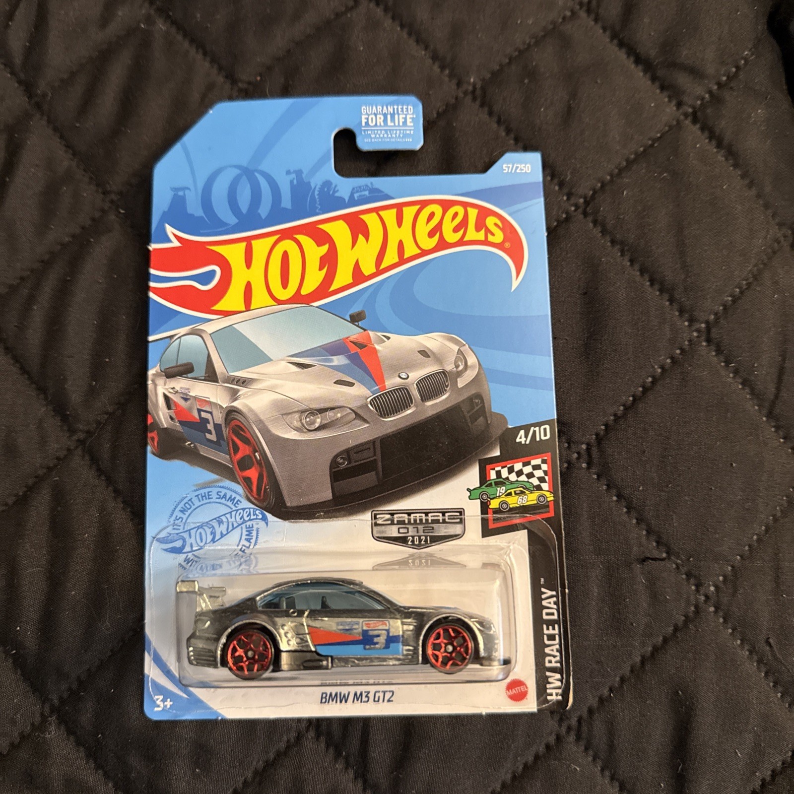 Hot Wheels BMW M3 GT2 ZAMAC HW Race Day 2021 Silver Red Blue 1:64 Diecast