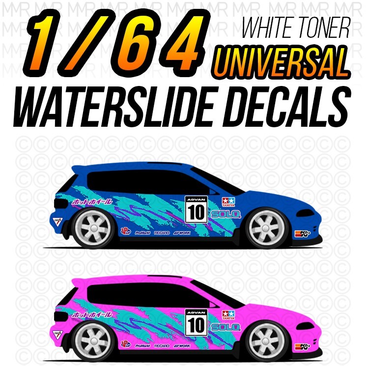 1/64 Scale SOLO CUPS Custom White Toner Universal WaterSlide Decal for Hot Wheel