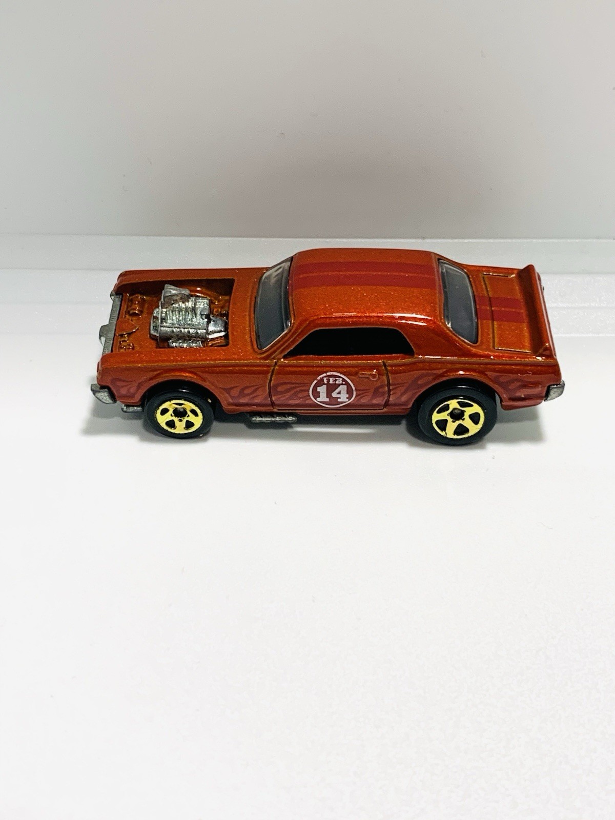 Hot wheels Redish/Orange 2007 CUSTOM COUGAR Black interior Gold Rims
