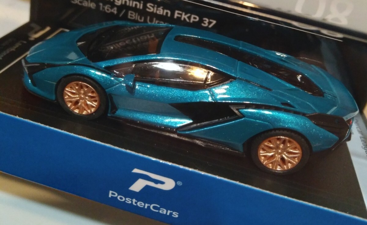 PosterCars 1:64 Scale Hypercar League Blu Uranus Lamborghini Sian FKP Car LAST-1
