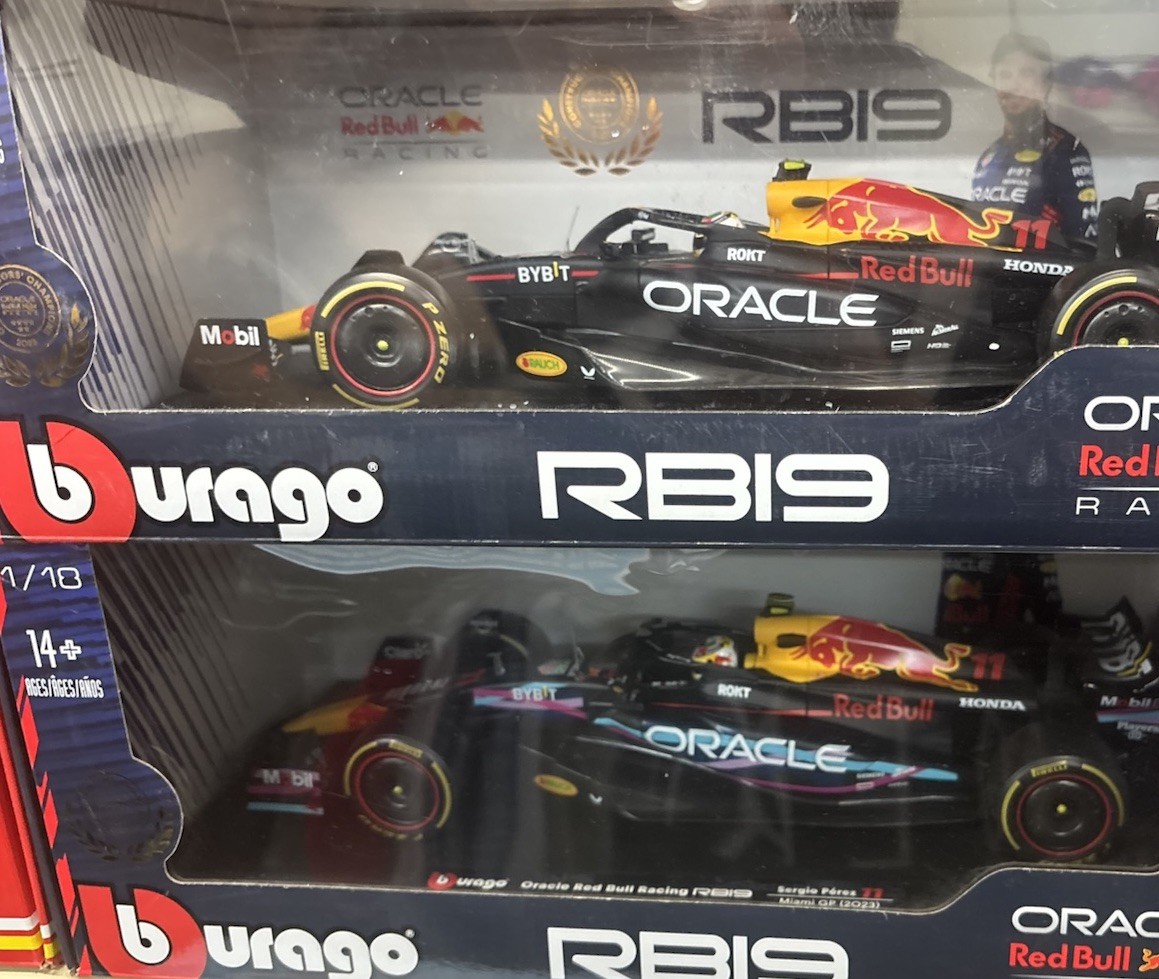Burago 1:18 Formula One Max Verstappen Perez Hamilton Leclerc Red bull You Pick