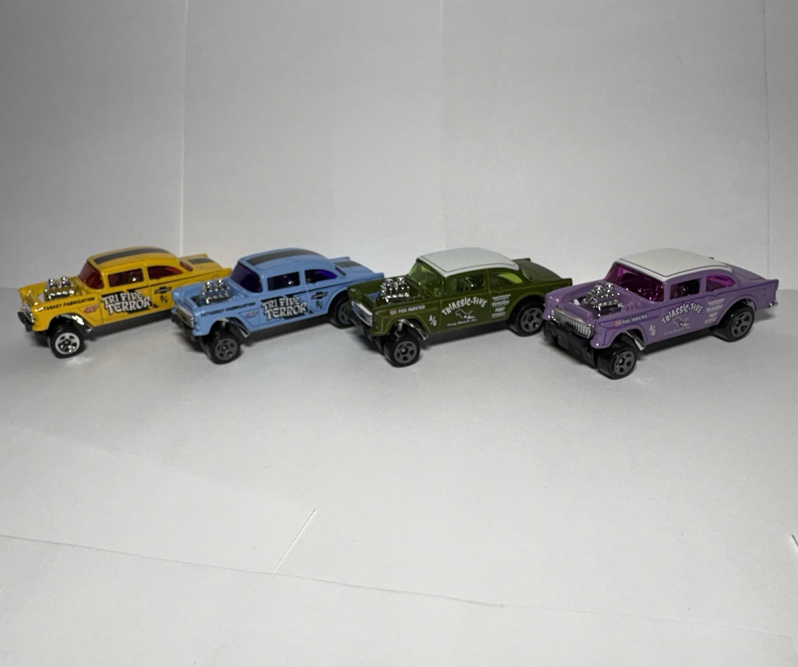 Hot Wheels CHEVROLET ‘55 CHEVY BEL AIR GASSER Loose Fresh Blister Pulls Lot Of 9