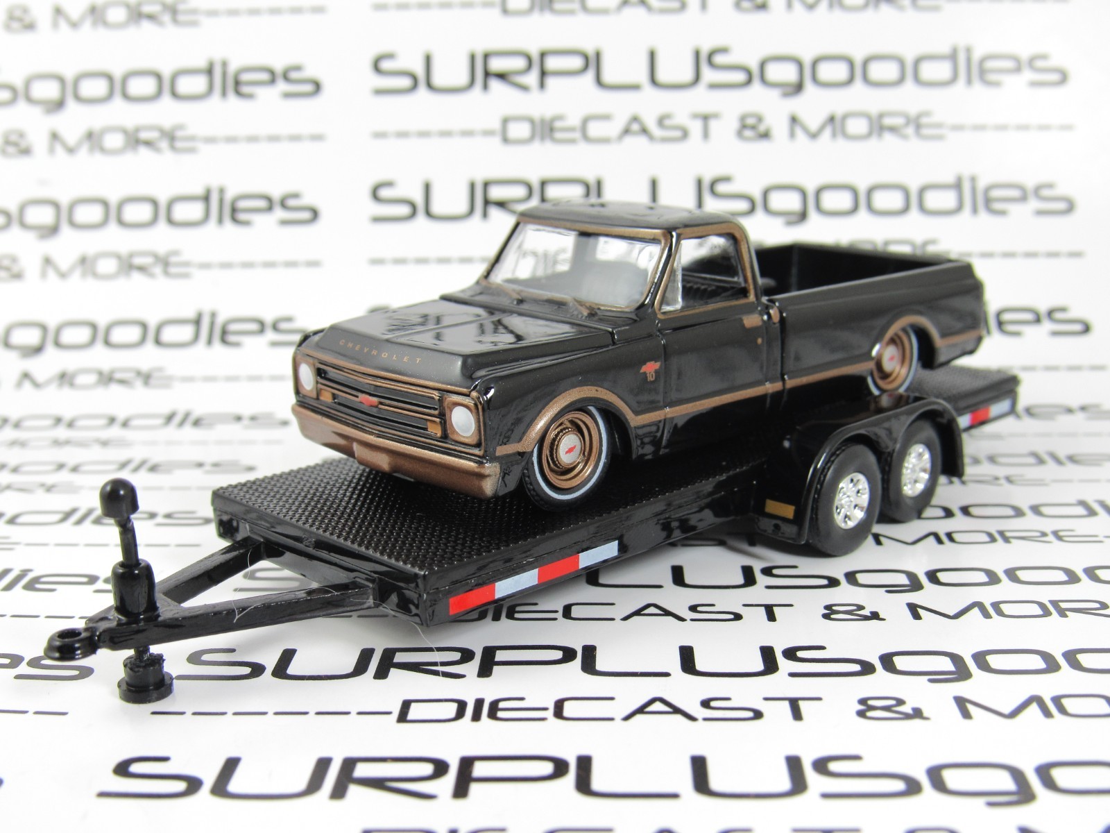 Greenlight LOOSE Trailer Queen: Lowrider 1972 CHEVROLET C10 C-10 w/Car Trailer