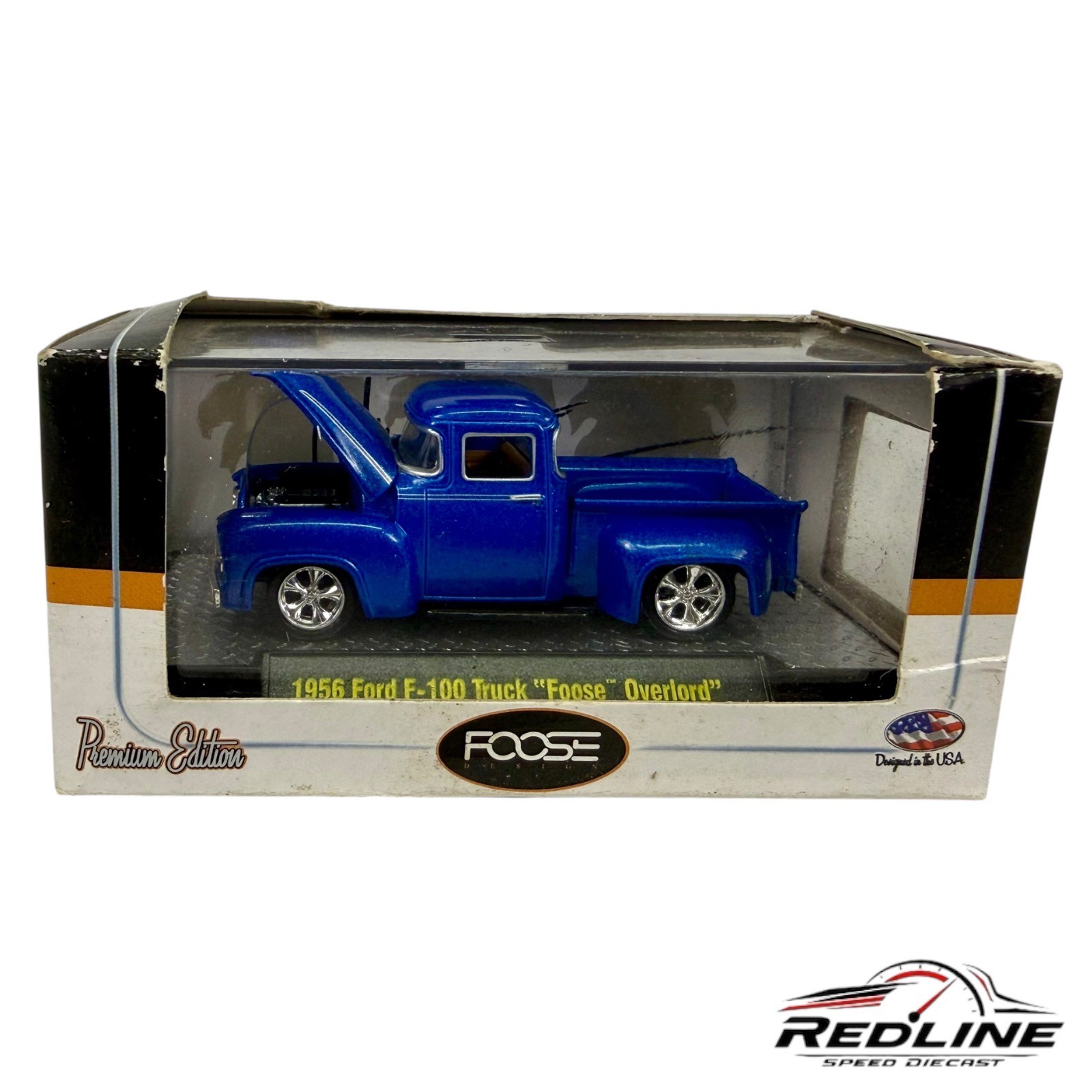 🇺🇸M2 Machines FOOSE 1956 Ford F-100 Truck “Foose Overload” Blue H1🇺🇸