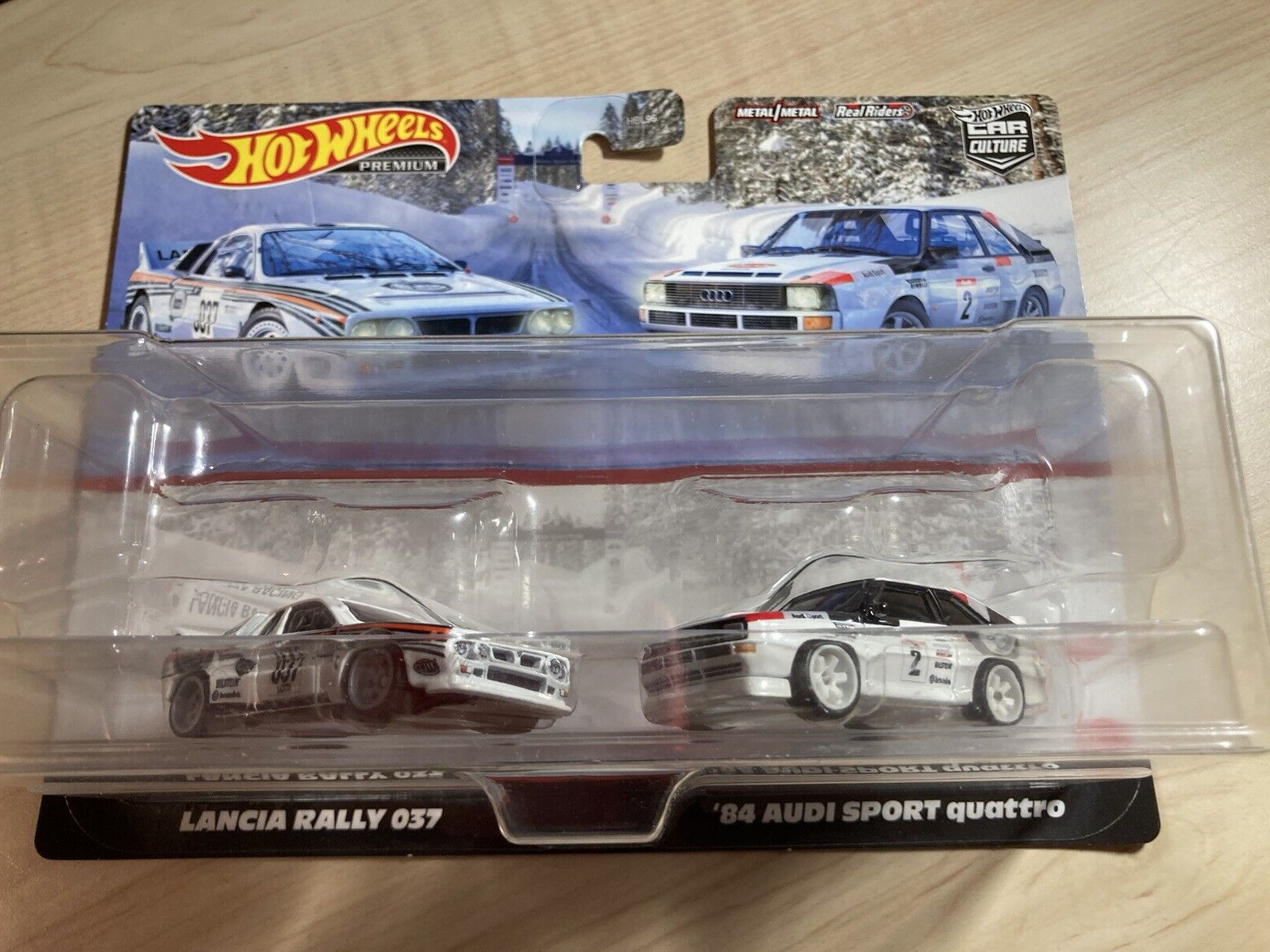 Hot wheels ’84 Audi Sport Quattro and Lancia Rally 037 2 car pack on Real Riders