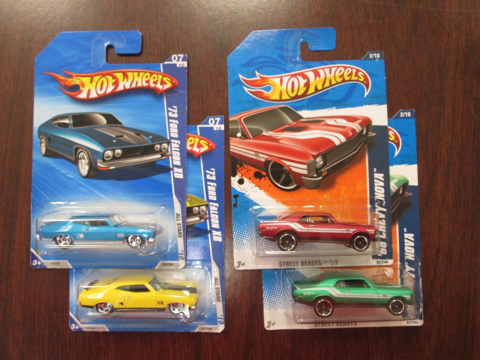1973 Ford Falcon XB + ’68 Chevy Nova – 2010+2011 Hot Wheels Rare Lot Muscle Cars