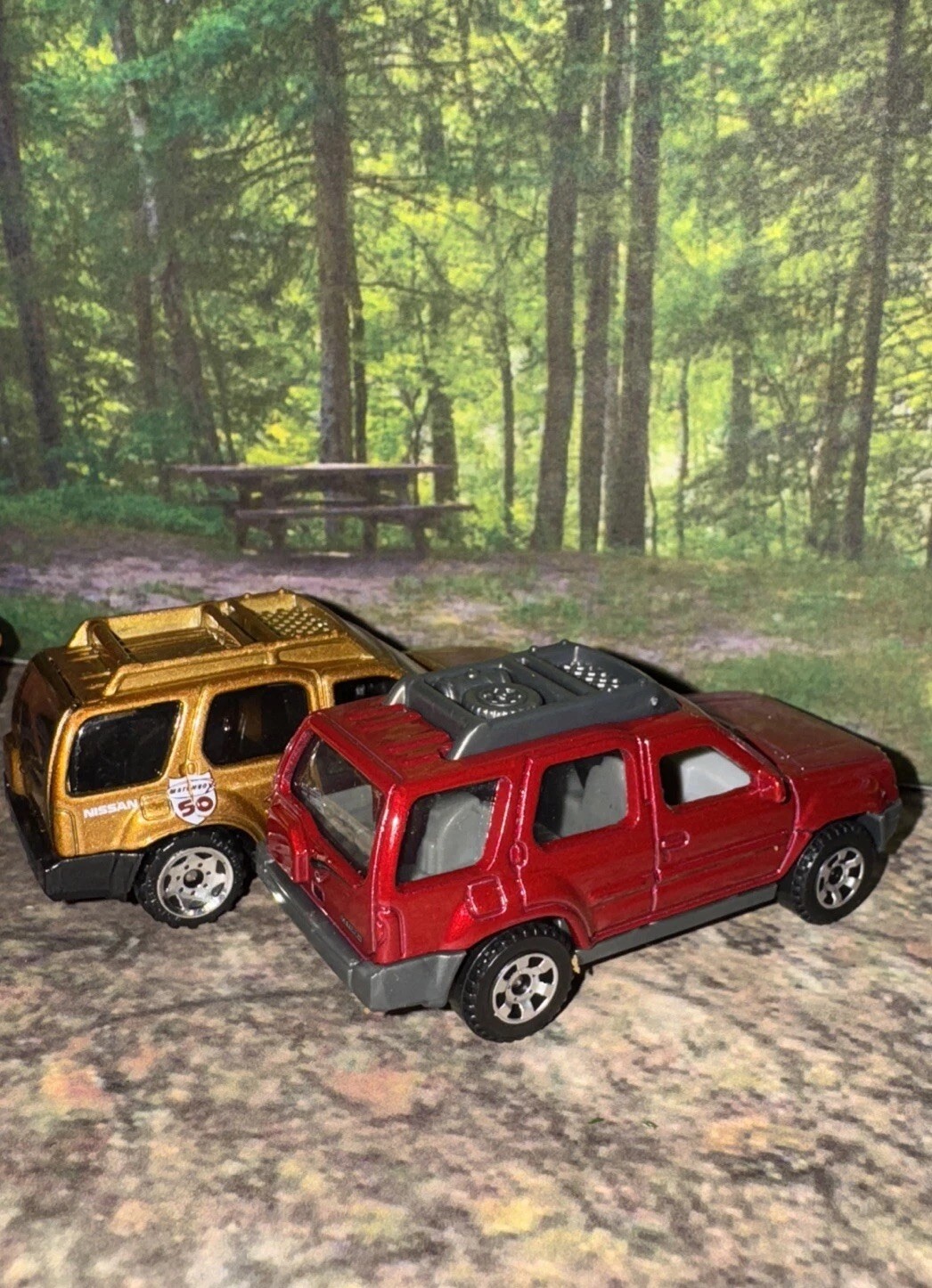 Lot Of 2 Matchbox 2000 Nissan Xtera SUV Bronze 50th Anniversary & Maroon NLFFP