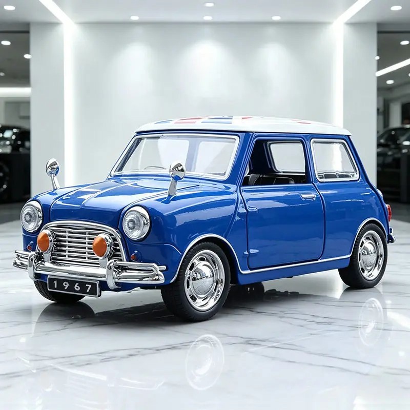 1:32 Morris Mini Cooper S Alloy Classic Sports Car Model Diecast Metal Track Rac