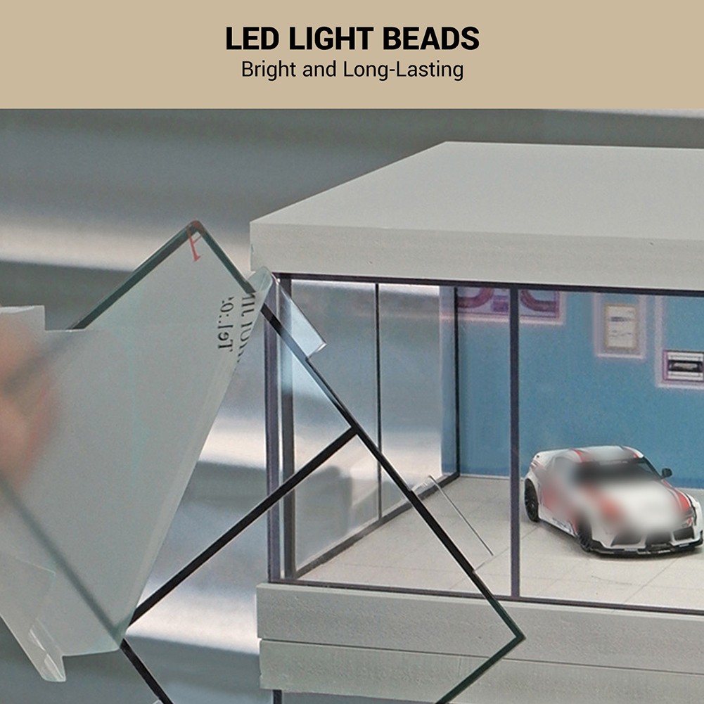 1:64 Scale LED Display Case for Diecast Cars – Acrylic Box with Light